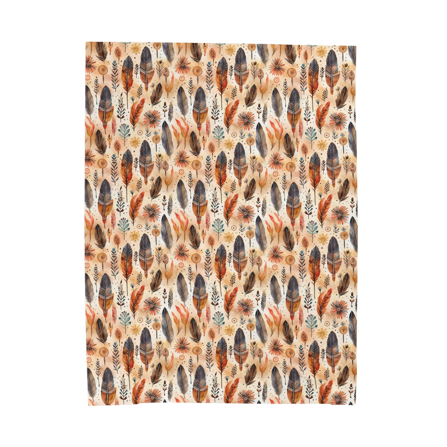 Aztec Velveteen Plush Blanket | Soft, Luxurious, Cultural, and Comforting | Available in Multiple Sizes