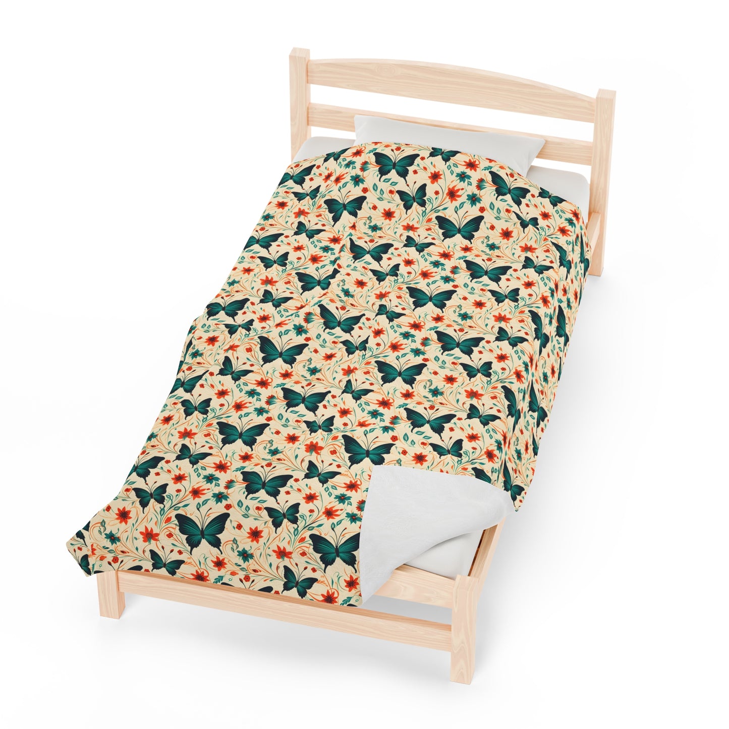 Butterfly Velveteen Plush Blanket | Soft, Luxurious, Enchanting, and Comforting | Available in Multiple Sizes