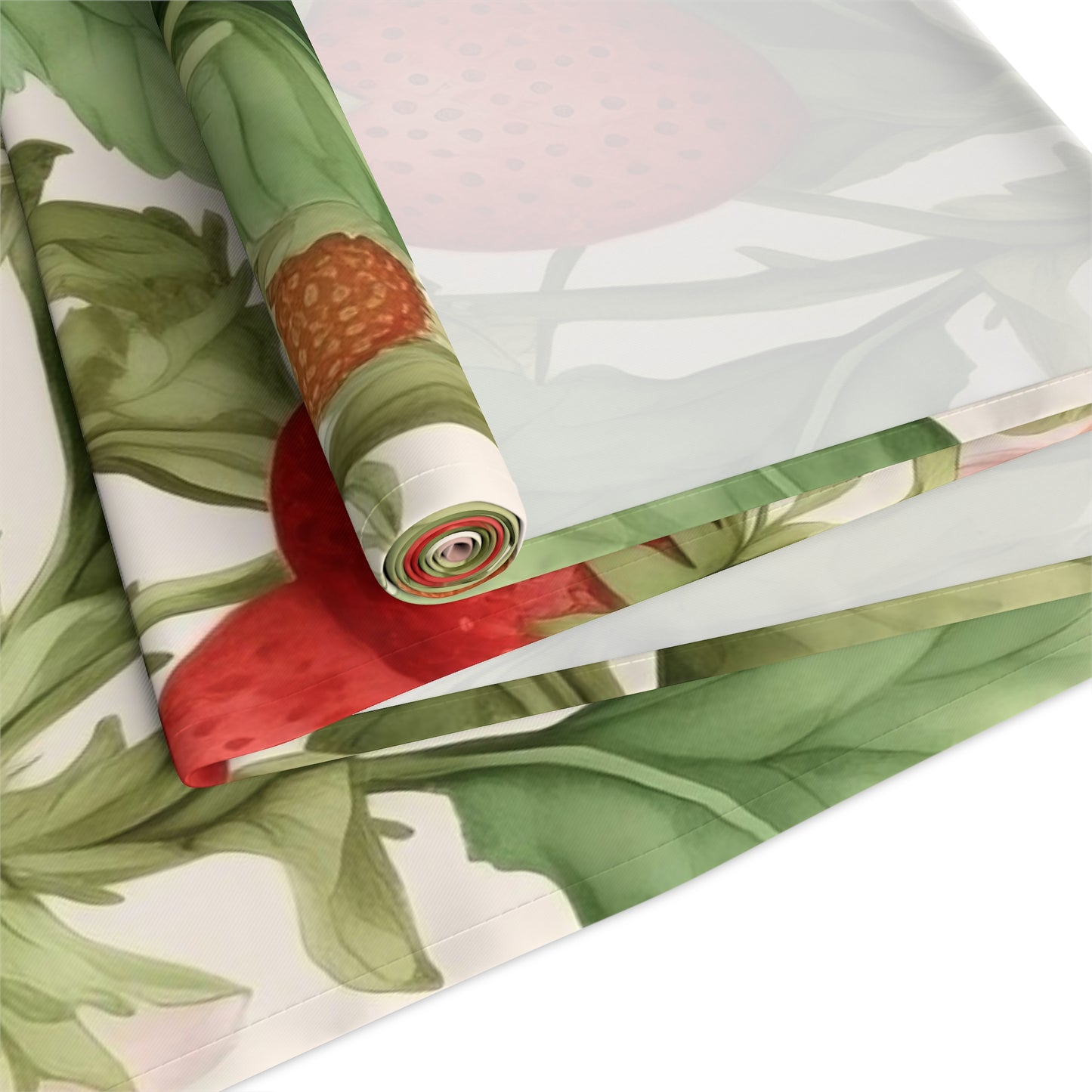 Strawberry Print Table Runner - Sweet Charm, Cotton Twill or Polyester - Perfect for Summer & Whimsical Home Decor