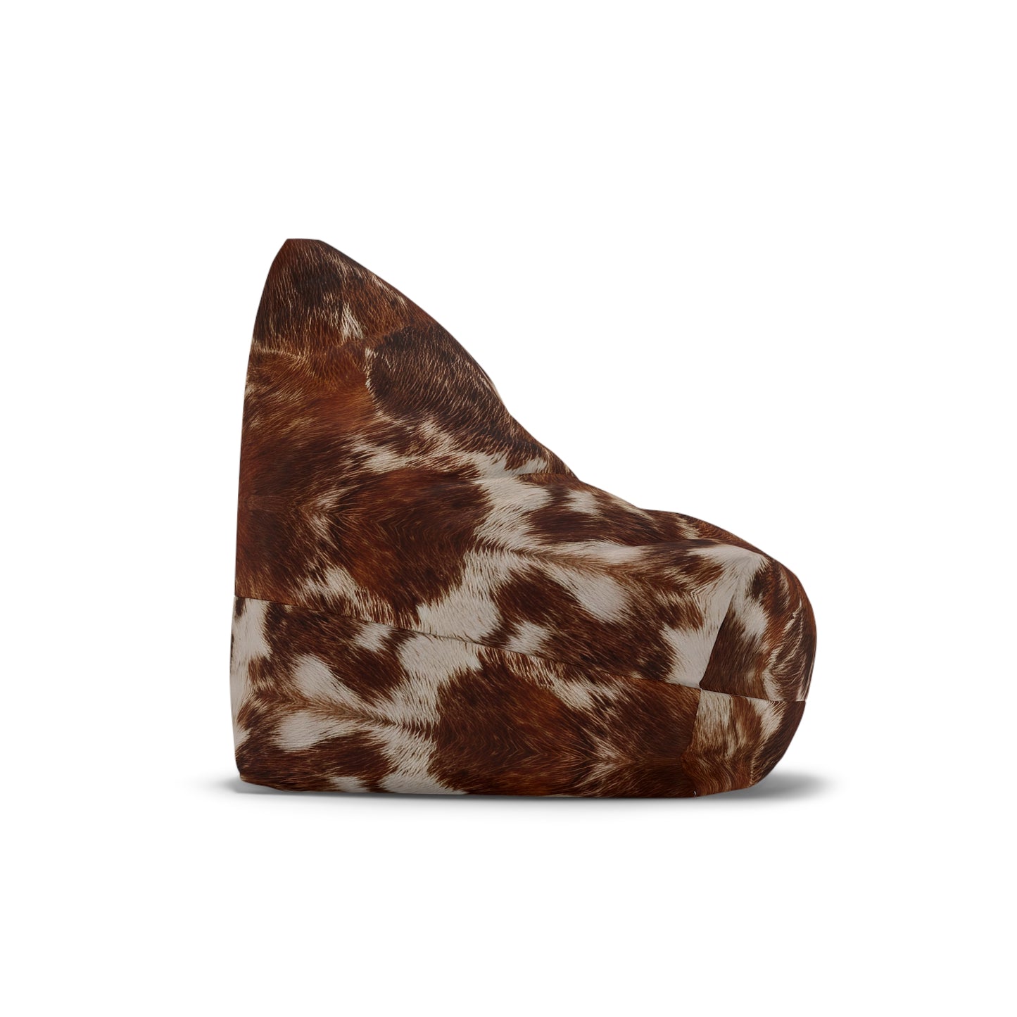 Cowhide Bean Bag Chair Cover - Durable Polyester, Locking Zipper, 2 Sizes