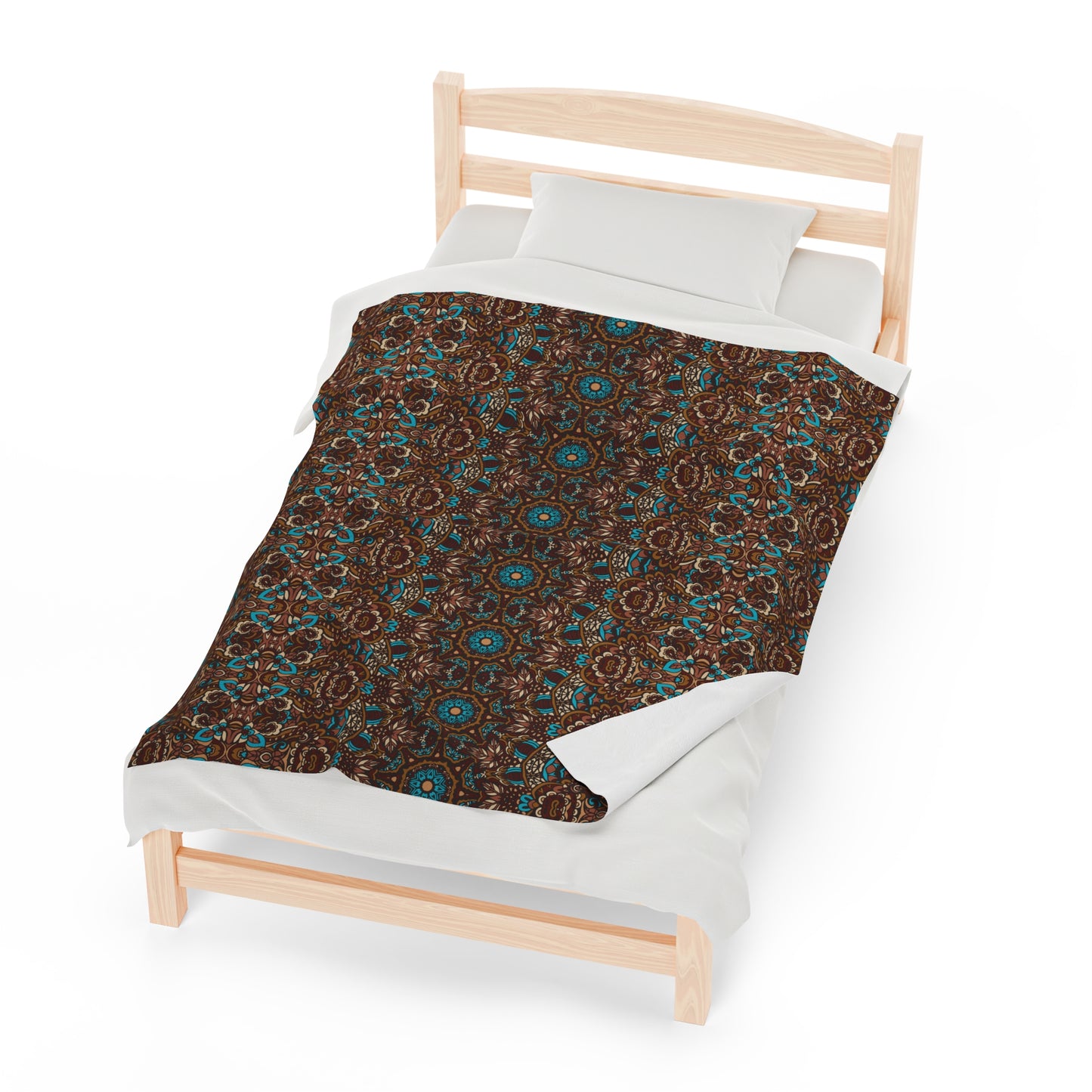 Mandala Velveteen Plush Blanket | Soft, Spiritual, Luxurious and Comforting | Available in Multiple Sizes