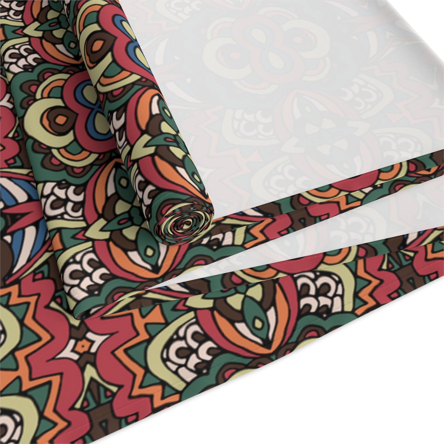 Mandala Print Table Runner - Intricate Patterns, Cotton Twill or Polyester - Ideal for Decorative Home Accents