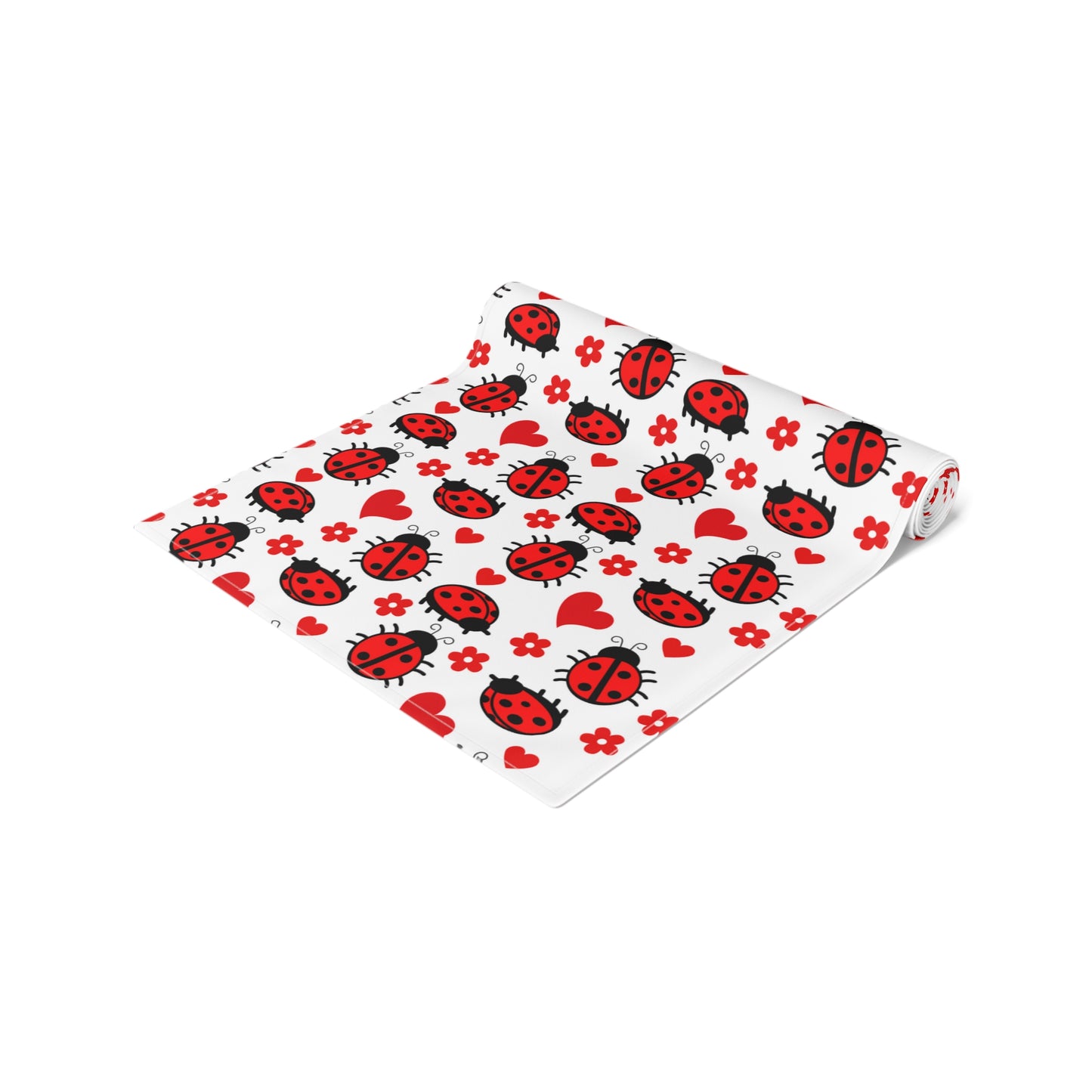 Ladybug Print Table Runner - Charming Good Luck, Cotton Twill or Polyester - Perfect for Nature-Inspired Home Decor