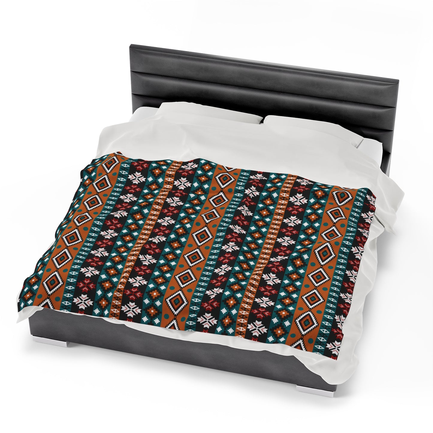 Aztec Velveteen Plush Blanket | Soft, Luxurious, Cultural, and Comforting | Available in Multiple Sizes