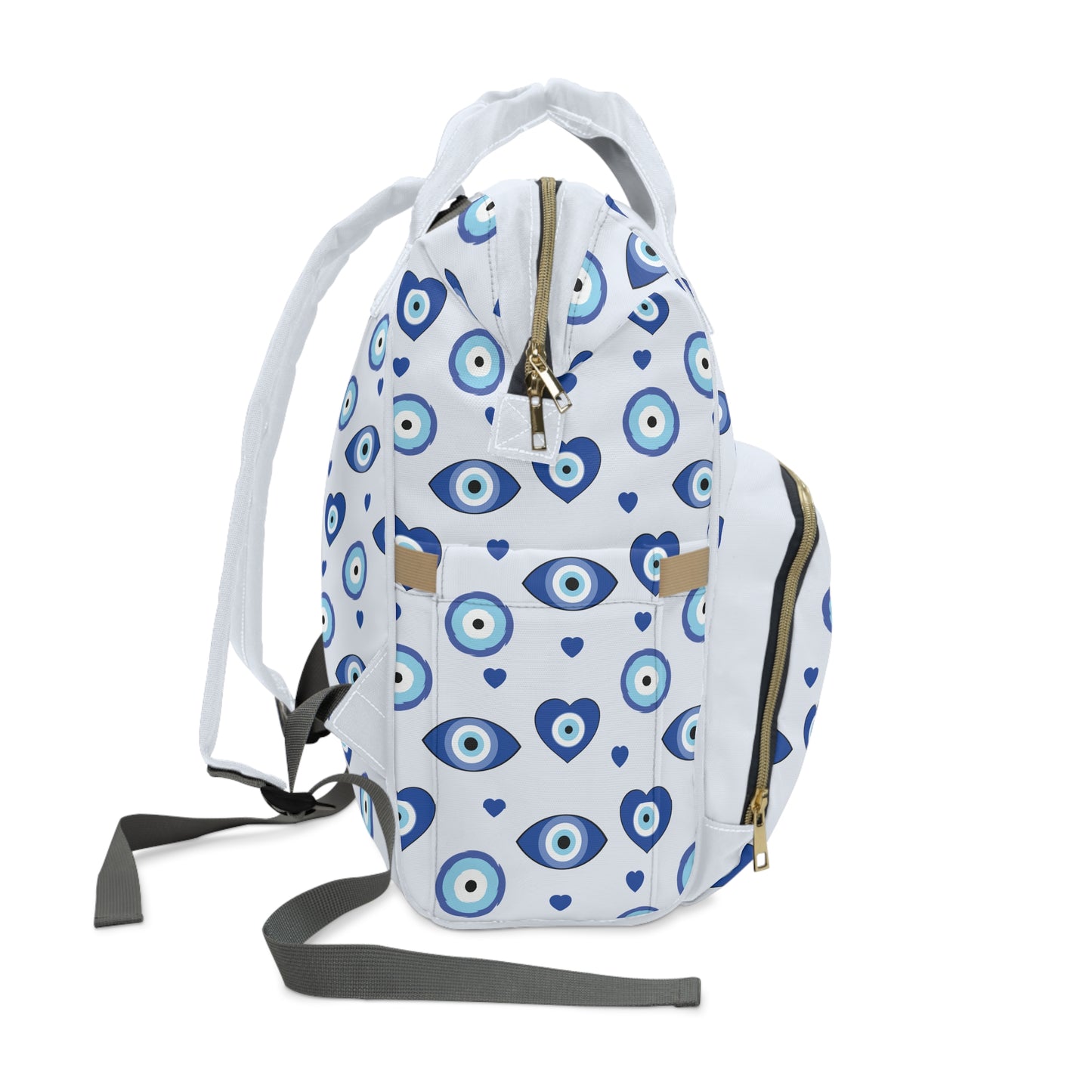 Evil Eye Diaper Backpack - Protective & Stylish Baby Bag with Evil Eye Motif, Multifunctional and Organized