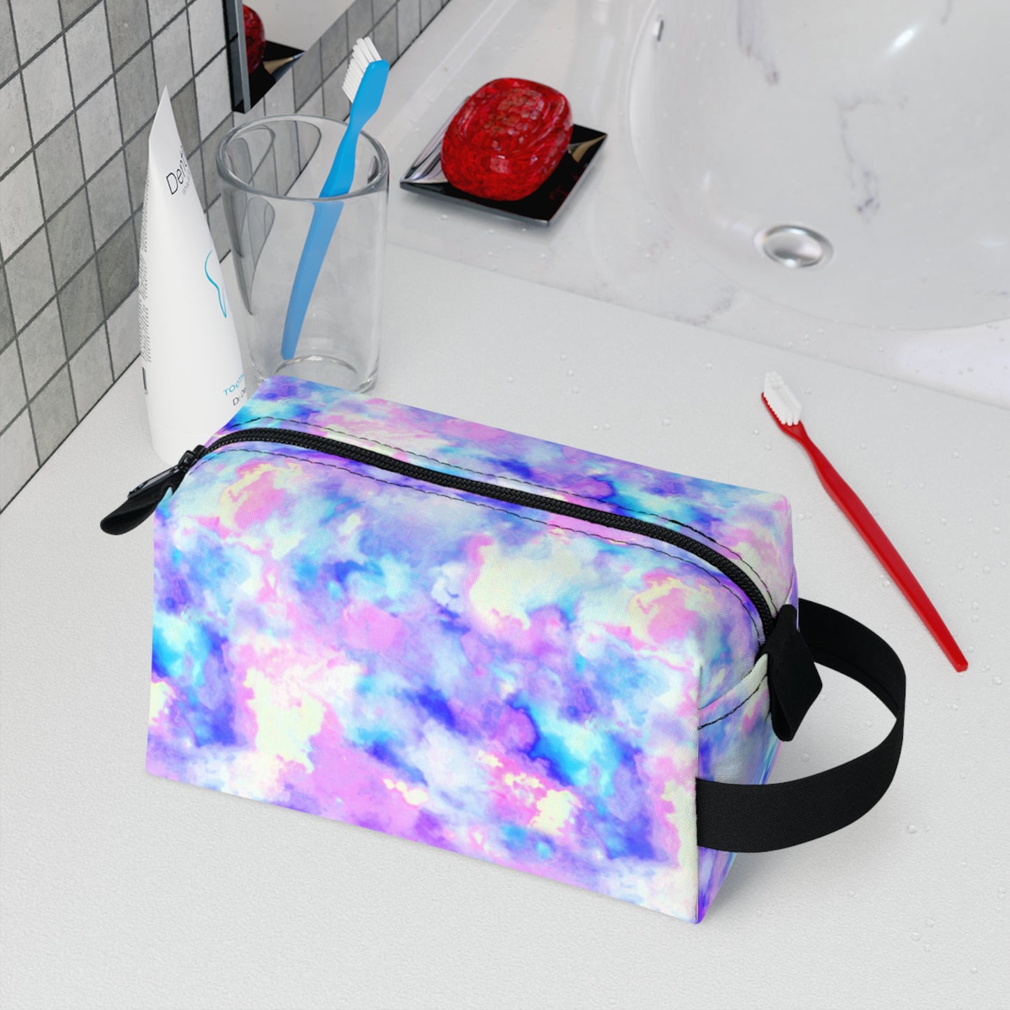 Tie Dye Toiletry Bag | Water-Resistant Makeup Organizer | Camping & College Essential | Durable Polyester Dopp Kit