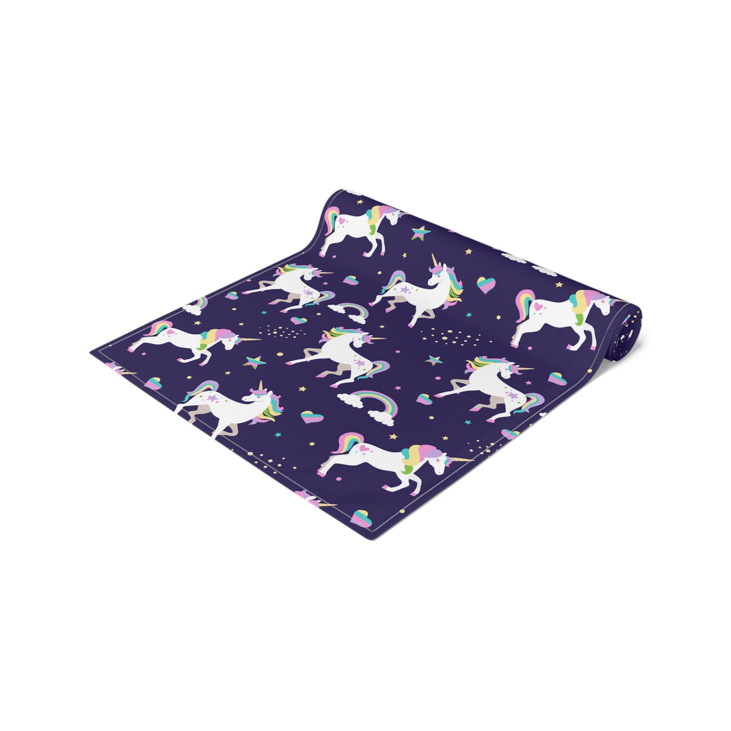 Unicorn Print Table Runner - Magical Elegance, Cotton Twill or Polyester - Perfect for Whimsical & Fantasy Home Decor
