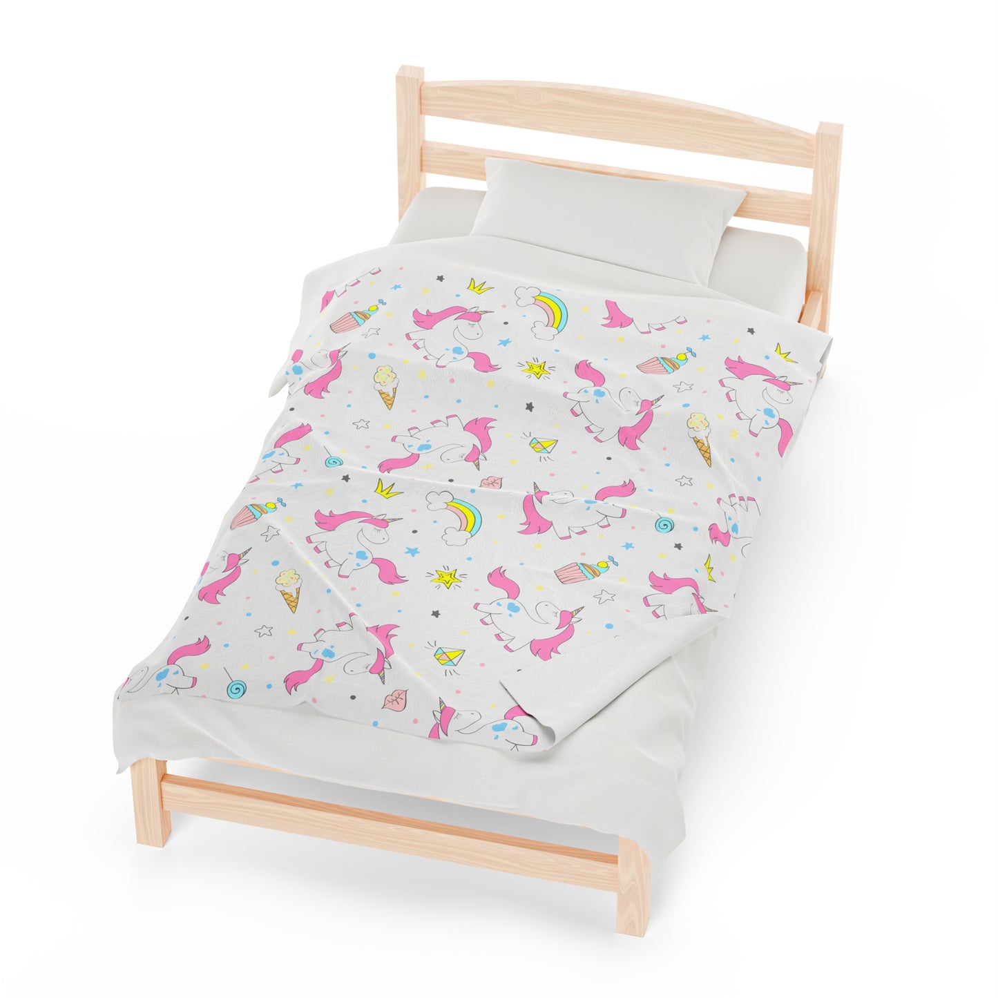 Unicorn Velveteen Plush Blanket | Soft, Magical, Luxurious and Comforting | Available in Multiple Sizes
