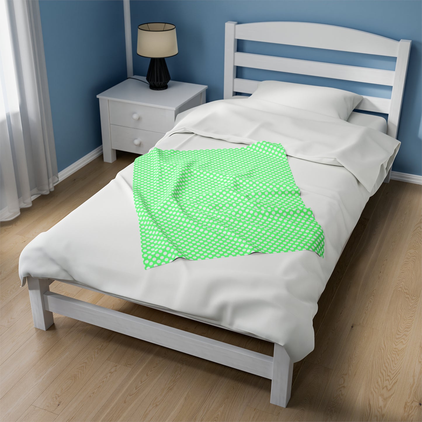 Pastel Polka Dot Velveteen Plush Blanket | Soft, Playful, Luxurious and Comforting | Available in Multiple Sizes