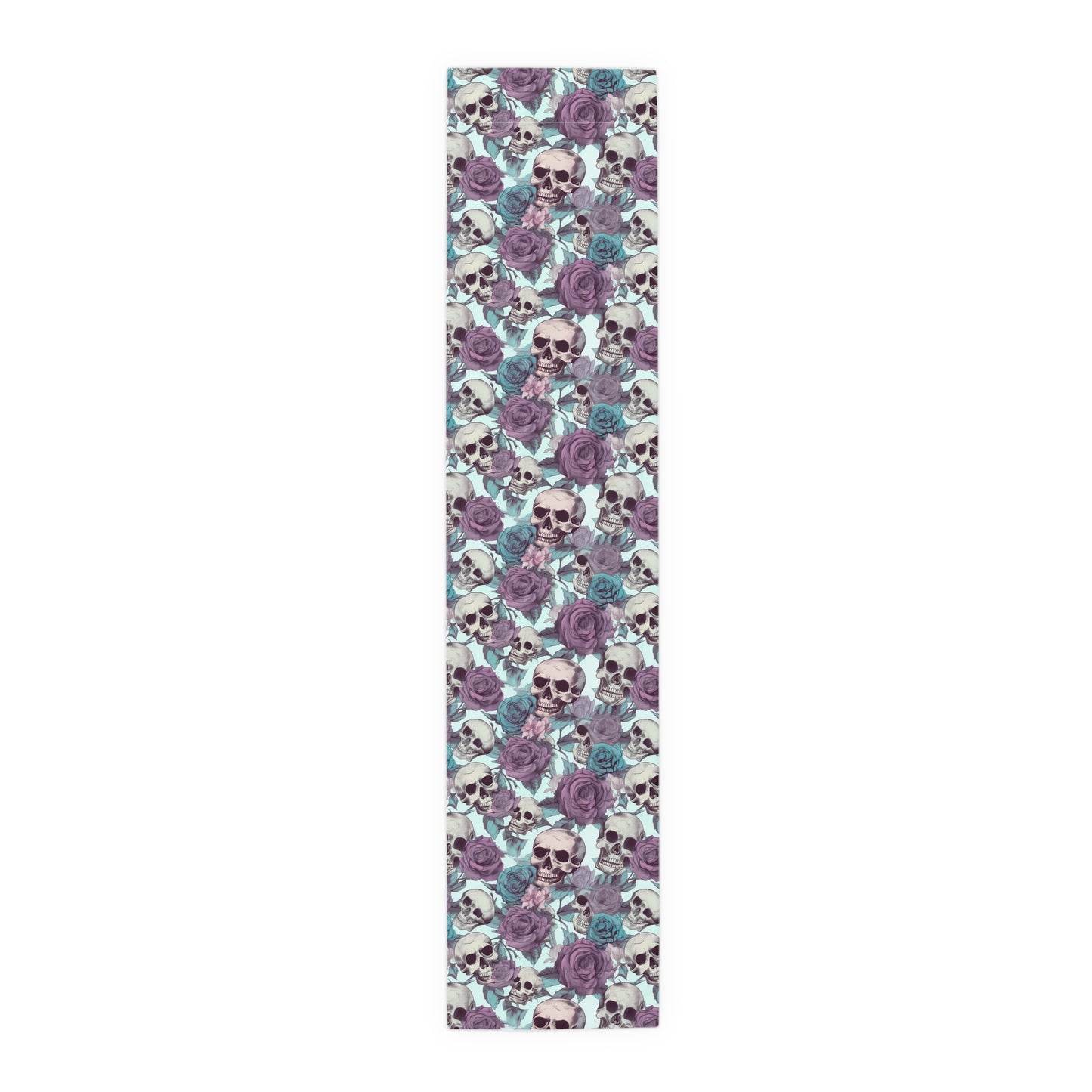 Skull Print Table Runner - Bold Cotton Twill or Sleek Polyester - Ideal for Gothic & Edgy Home Decor