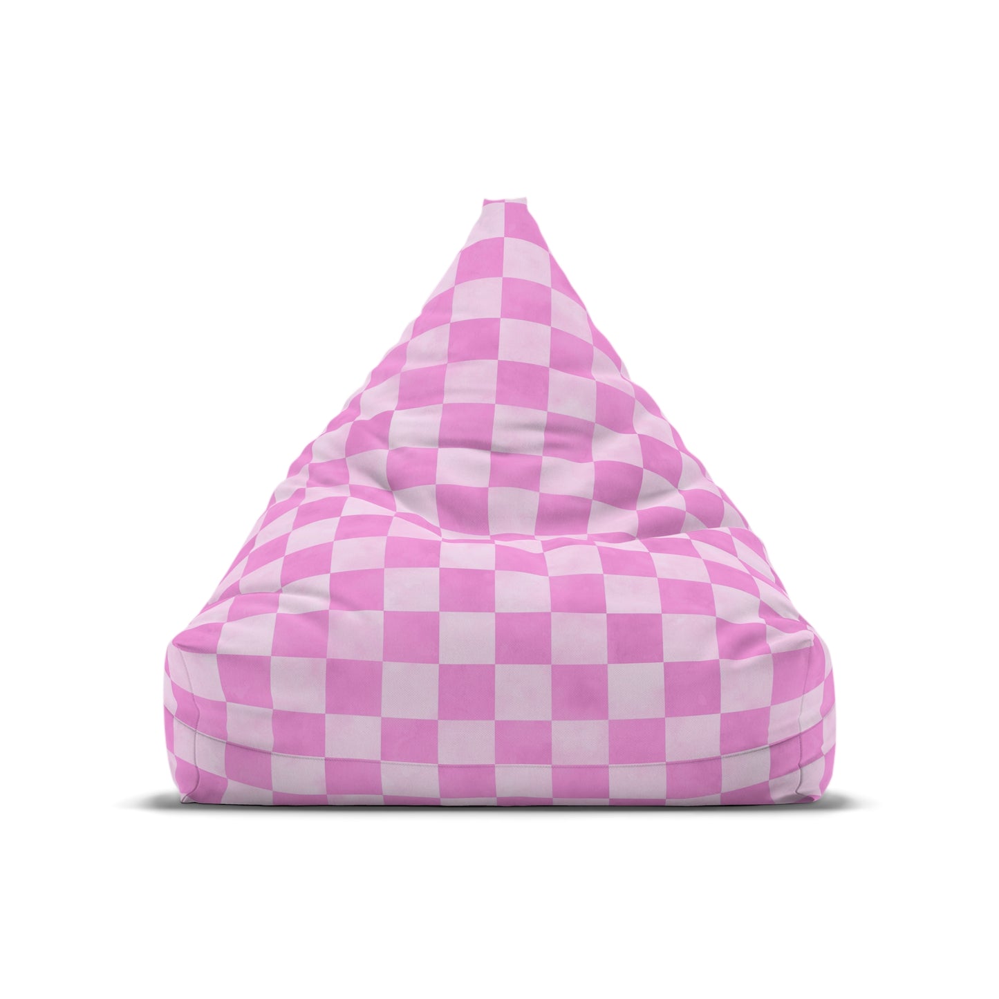 Pastel Checkers Bean Bag Chair Cover - Soft-Touch Polyester Slipcover with Secure Zip