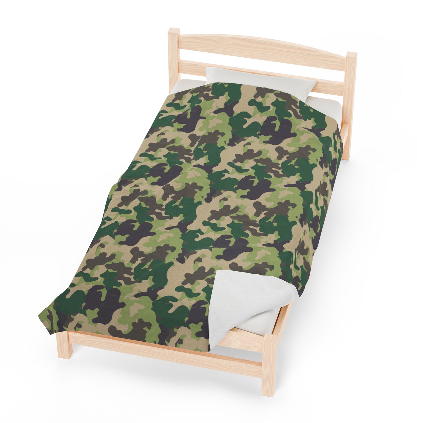Camouflage Velveteen Plush Blanket | Soft, Rugged, Luxurious and Comforting | Available in Multiple Sizes