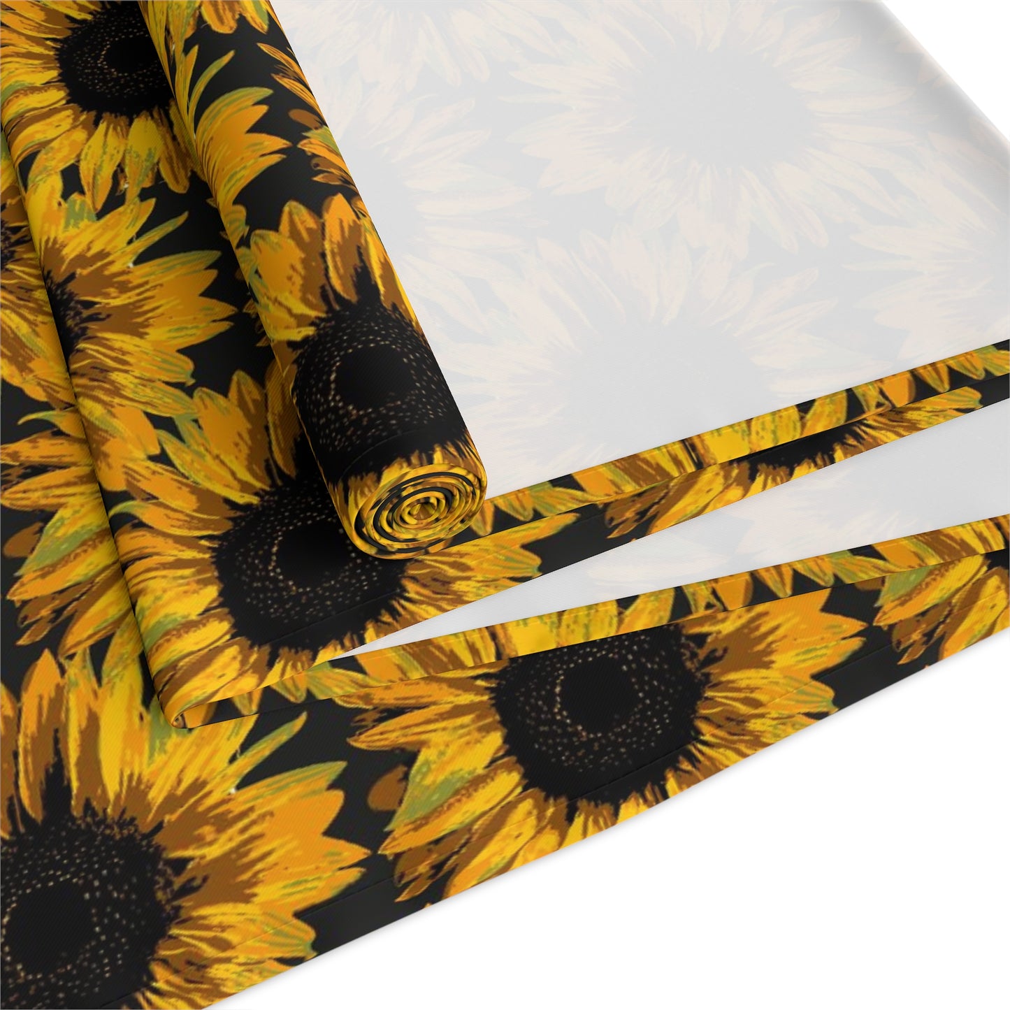 Sunflower Print Table Runner - Bright and Cheerful, Cotton Twill or Polyester - Perfect for Sunny Home Decor