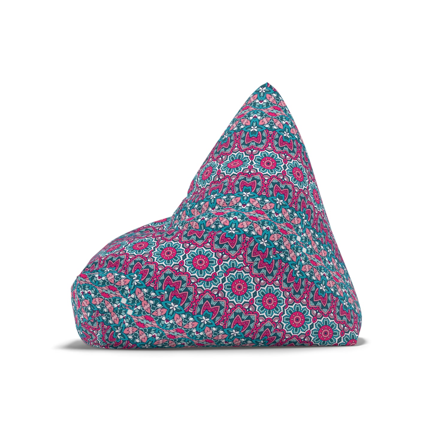 Mandala Bean Bag Chair Cover - Premium Polyester, Secure Zipper, 2 Sizes, Bohemian Design