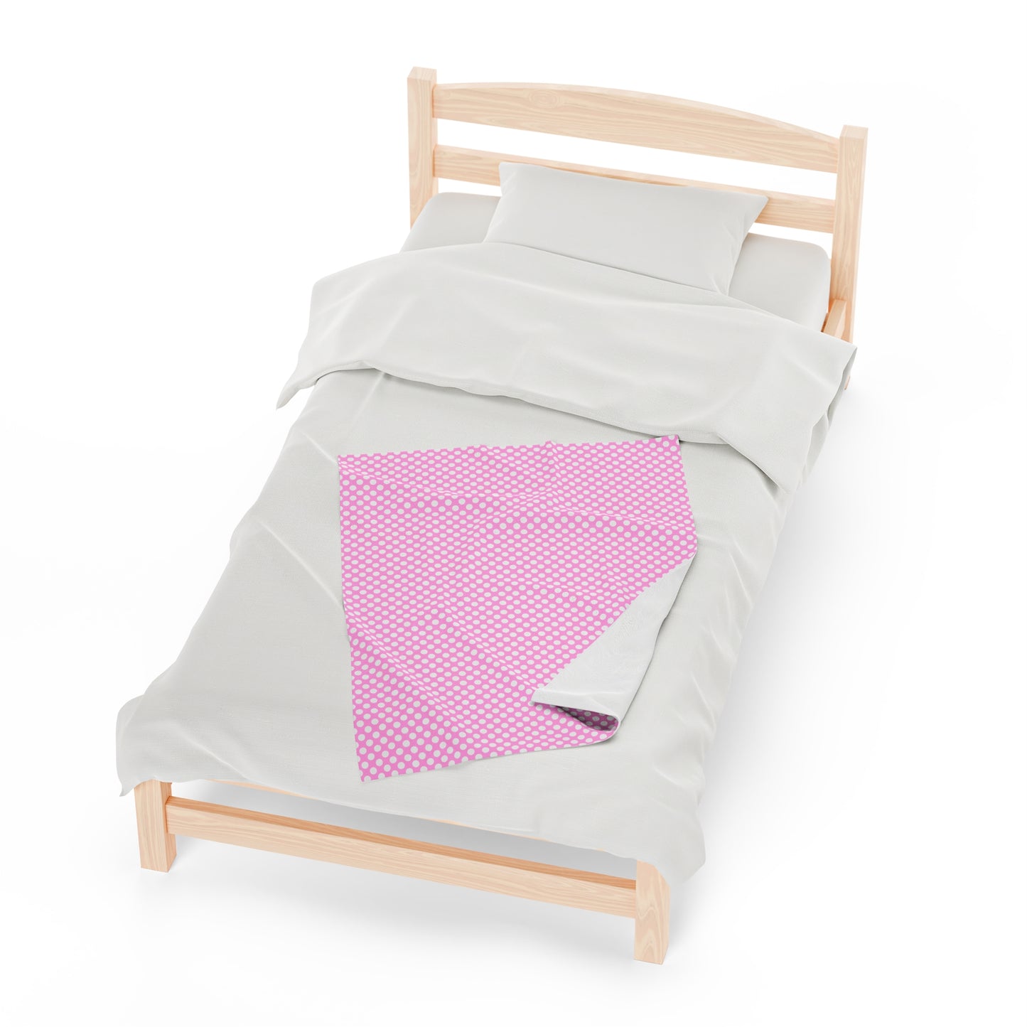 Pastel Polka Dot Velveteen Plush Blanket | Soft, Playful, Luxurious and Comforting | Available in Multiple Sizes