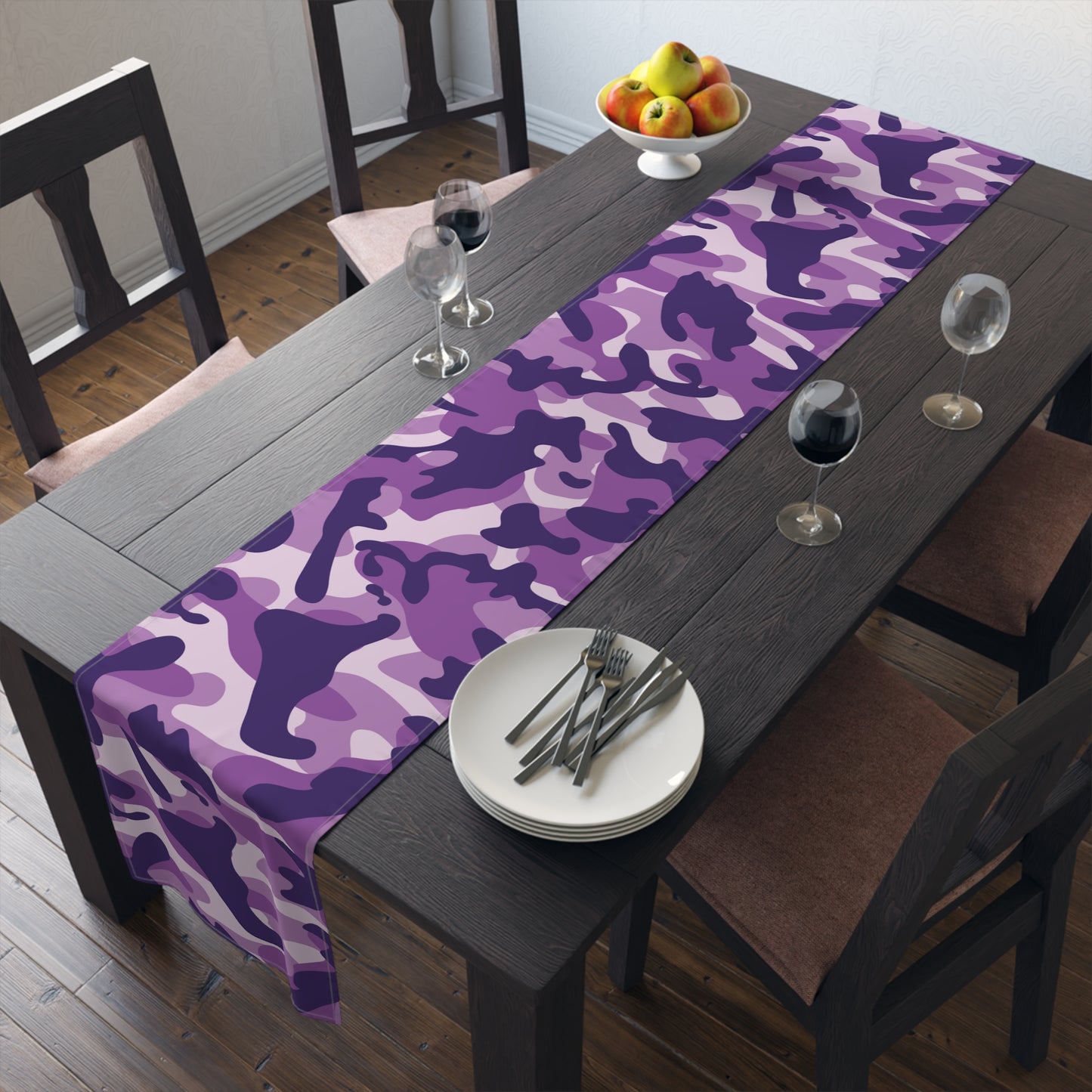 Camouflage Table Runner - Durable Cotton Twill or Polyester - Perfect for Outdoor Enthusiasts & Home Decor