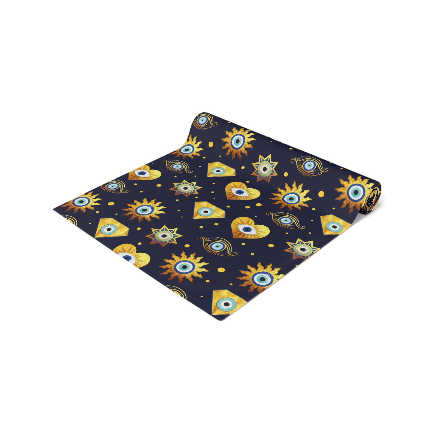 Evil Eye Print Table Runner - Mystical Protection in Cotton Twill or Polyester - Perfect for Spiritual Home Decor
