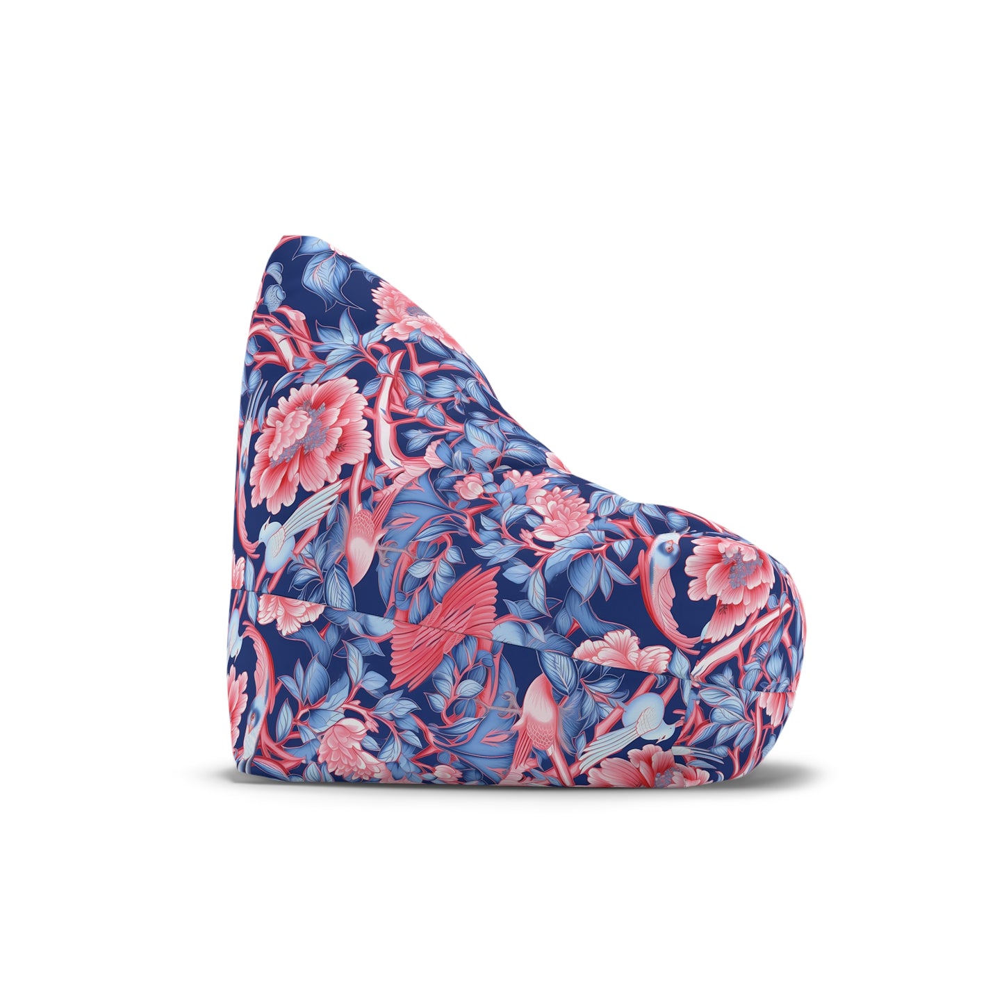 Chinoiserie Bean Bag Chair Cover - Elegant Oriental-Inspired Polyester Slipcover with Secure Zip - Fits Various Sizes