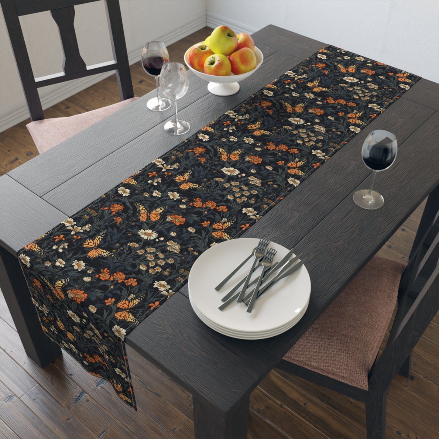 Butterfly Table Runner - Vibrant Patterns, Cotton Twill or Polyester - Perfect for Home Decor & Unique Gifts