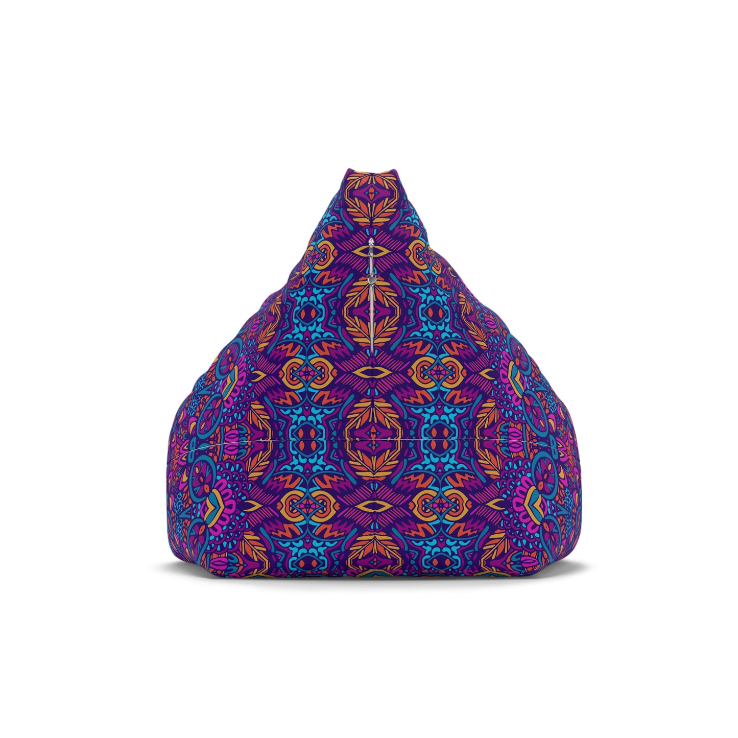 Mandala Bean Bag Chair Cover - Premium Polyester, Secure Zipper, 2 Sizes, Bohemian Design