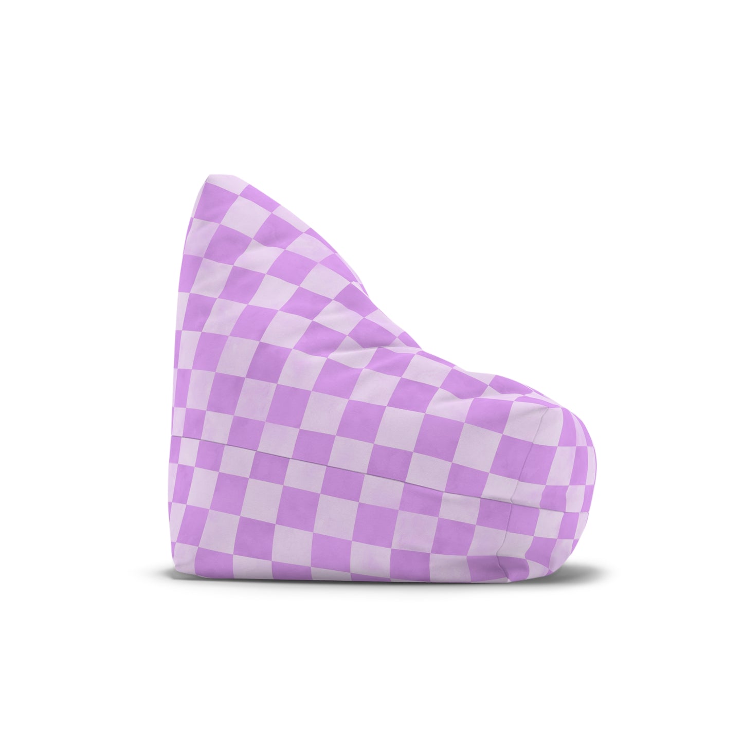 Pastel Checkers Bean Bag Chair Cover - Soft-Touch Polyester Slipcover with Secure Zip
