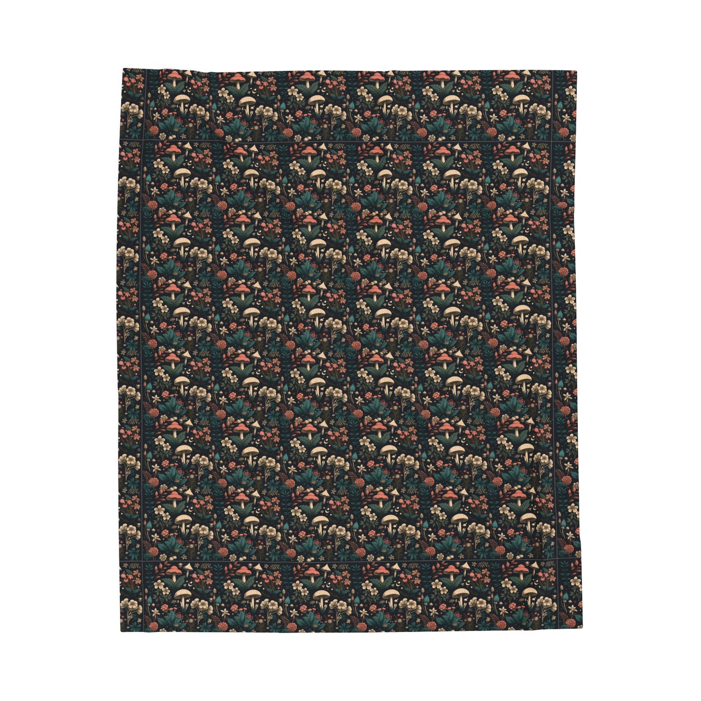 Mushroom Velveteen Plush Blanket | Soft, Whimsical, Luxurious and Comforting | Available in Multiple Sizes