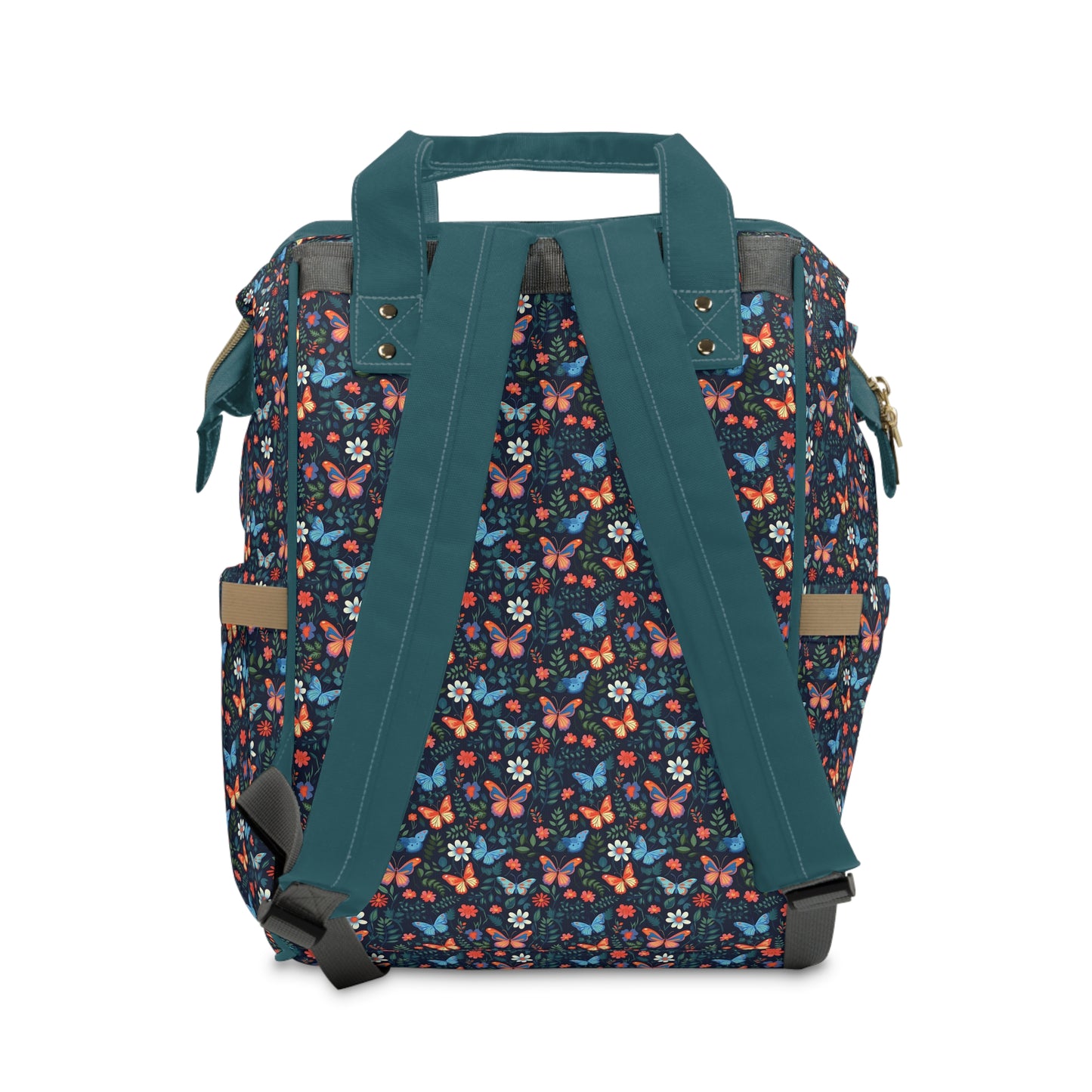 Elegant Butterfly Diaper Backpack - Lightweight & Durable Nylon Baby Bag with Beautiful Butterfly Motifs, Ideal for On-The-Go Parents