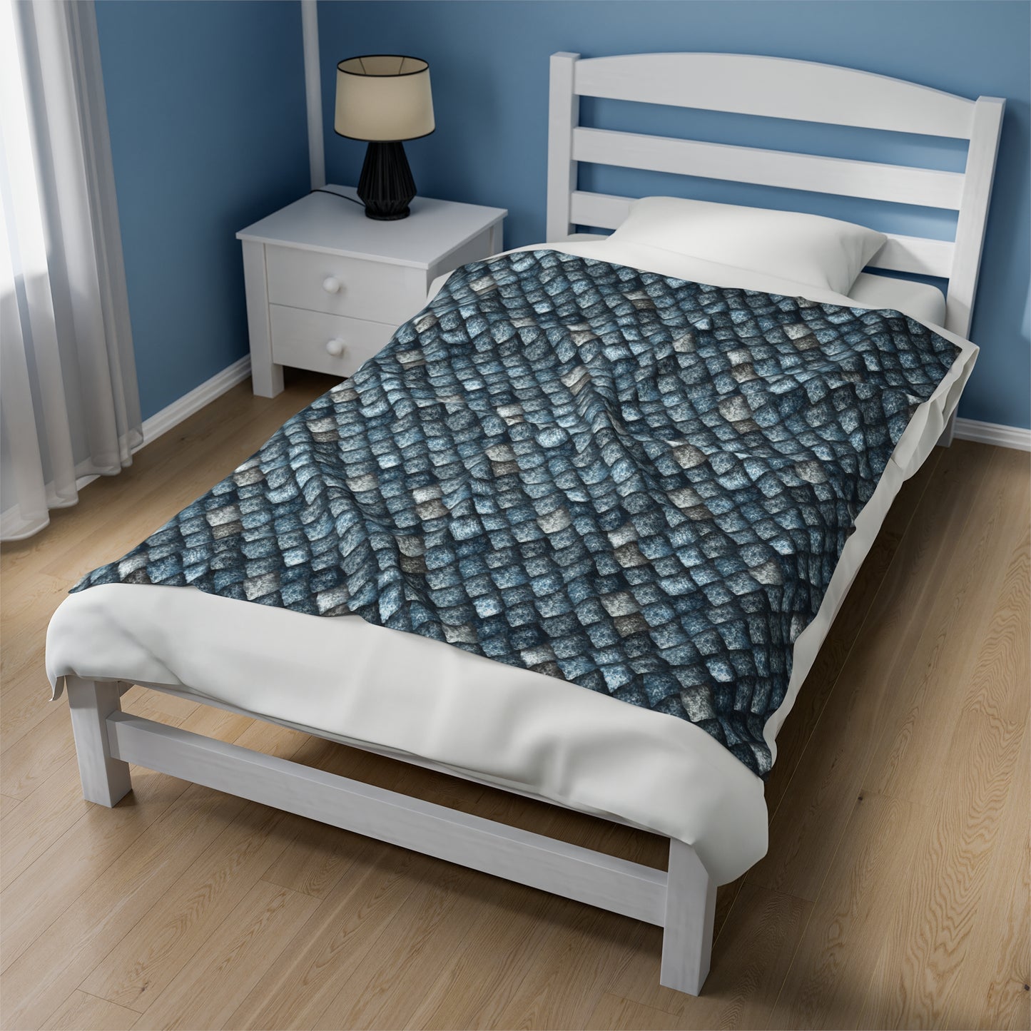 Dragon Scale Velveteen Plush Blanket | Soft, Mythical, Luxurious and Comforting | Available in Multiple Sizes