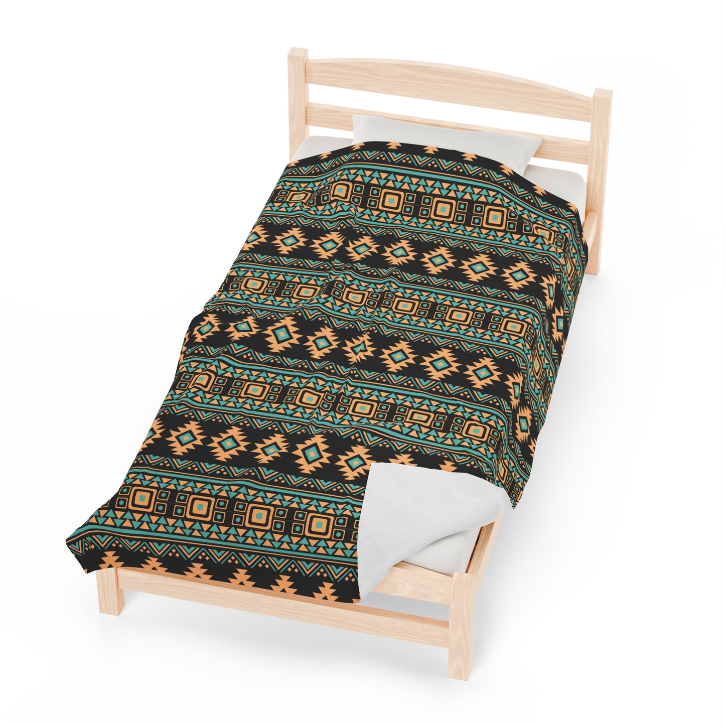 Aztec Velveteen Plush Blanket | Soft, Luxurious, Cultural, and Comforting | Available in Multiple Sizes