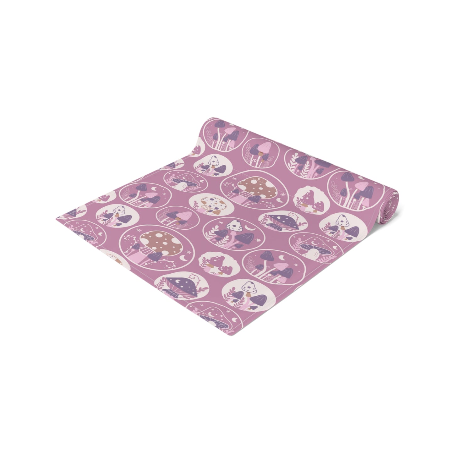 Mushroom Print Table Runner - Nature Vibes in Cotton Twill or Polyester - Perfect for Nature-Inspired Home Decor