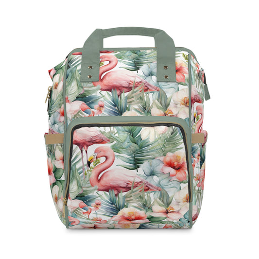 Flamingo Diaper Backpack - Playful & Multifunctional Baby Bag with Vibrant Flamingo Motifs, Ideal for Stylish Parents