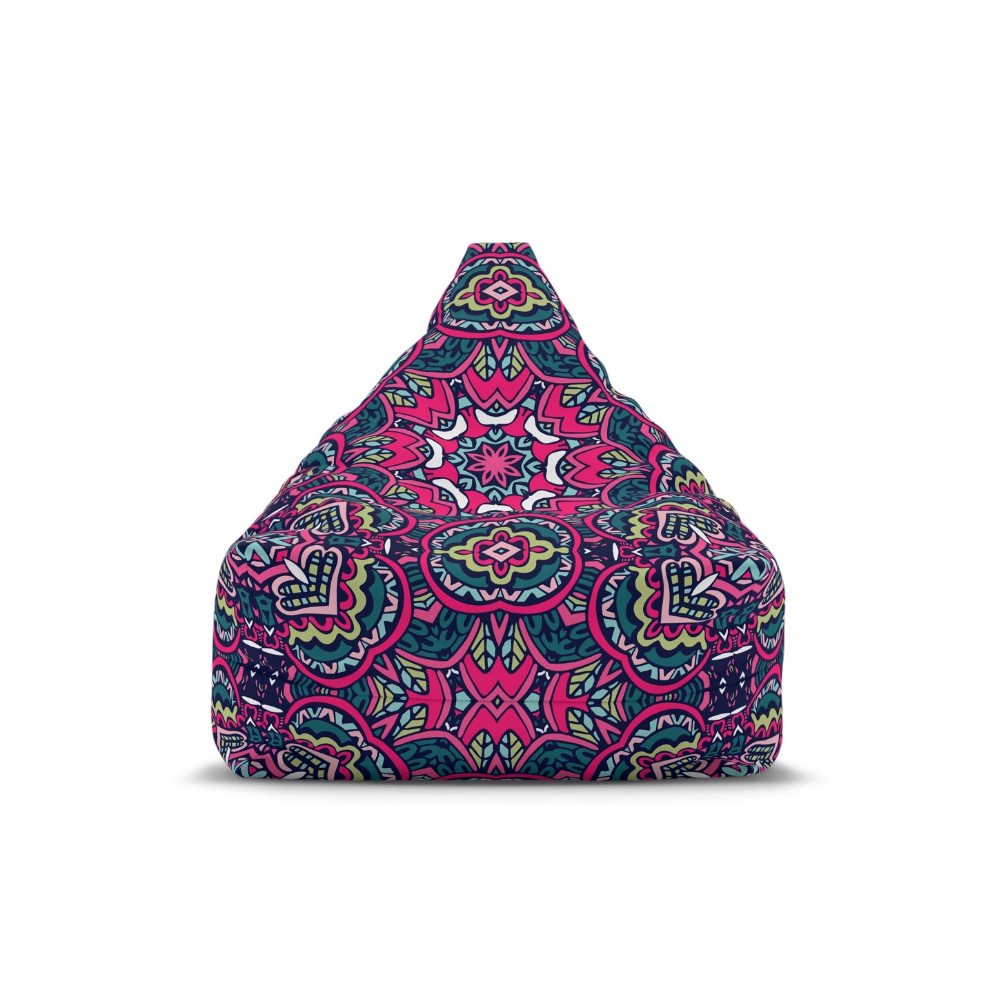 Mandala Bean Bag Chair Cover - Premium Polyester, Secure Zipper, 2 Sizes, Bohemian Design