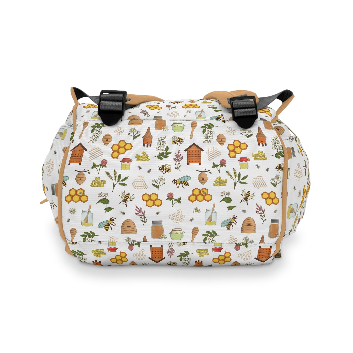 Honey Bee Diaper Backpack - Eco-Friendly & Stylish Baby Bag with Buzzing Bee Motifs, Perfect for Nature-Loving Parents