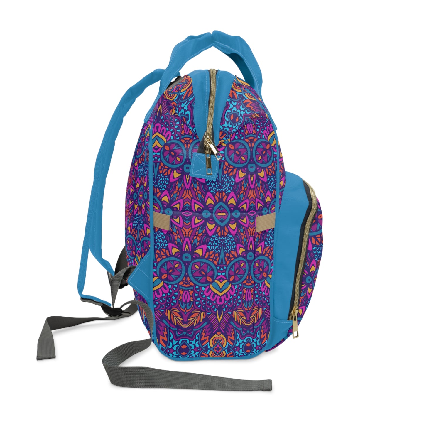 Mandala Diaper Backpack - Artistic & Multifunctional Baby Bag with Mandala Patterns, Ideal for Stylish Parents
