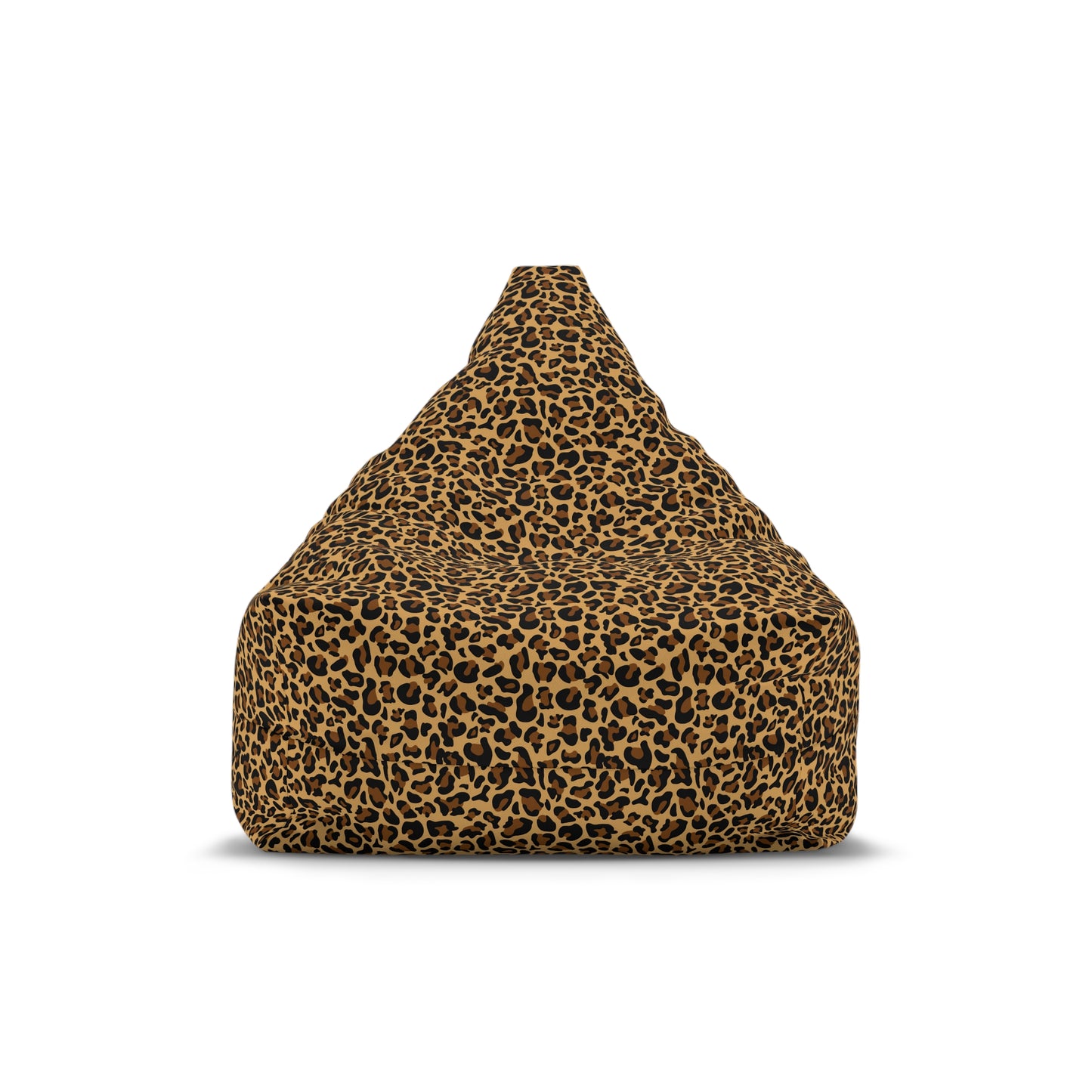 Leopard Print Bean Bag Chair Cover - Exotic High-Quality Polyester Slipcover with Secure Zip