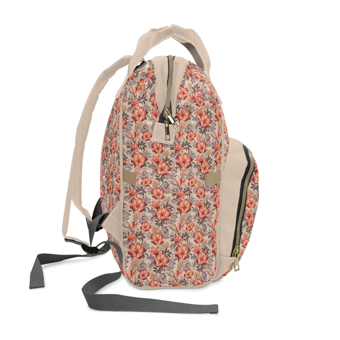 Boho Floral Diaper Backpack - Multifunctional & Spacious Floral Baby Bag for Trendy Parents