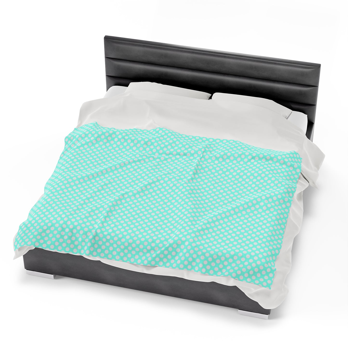 Pastel Polka Dot Velveteen Plush Blanket | Soft, Playful, Luxurious and Comforting | Available in Multiple Sizes