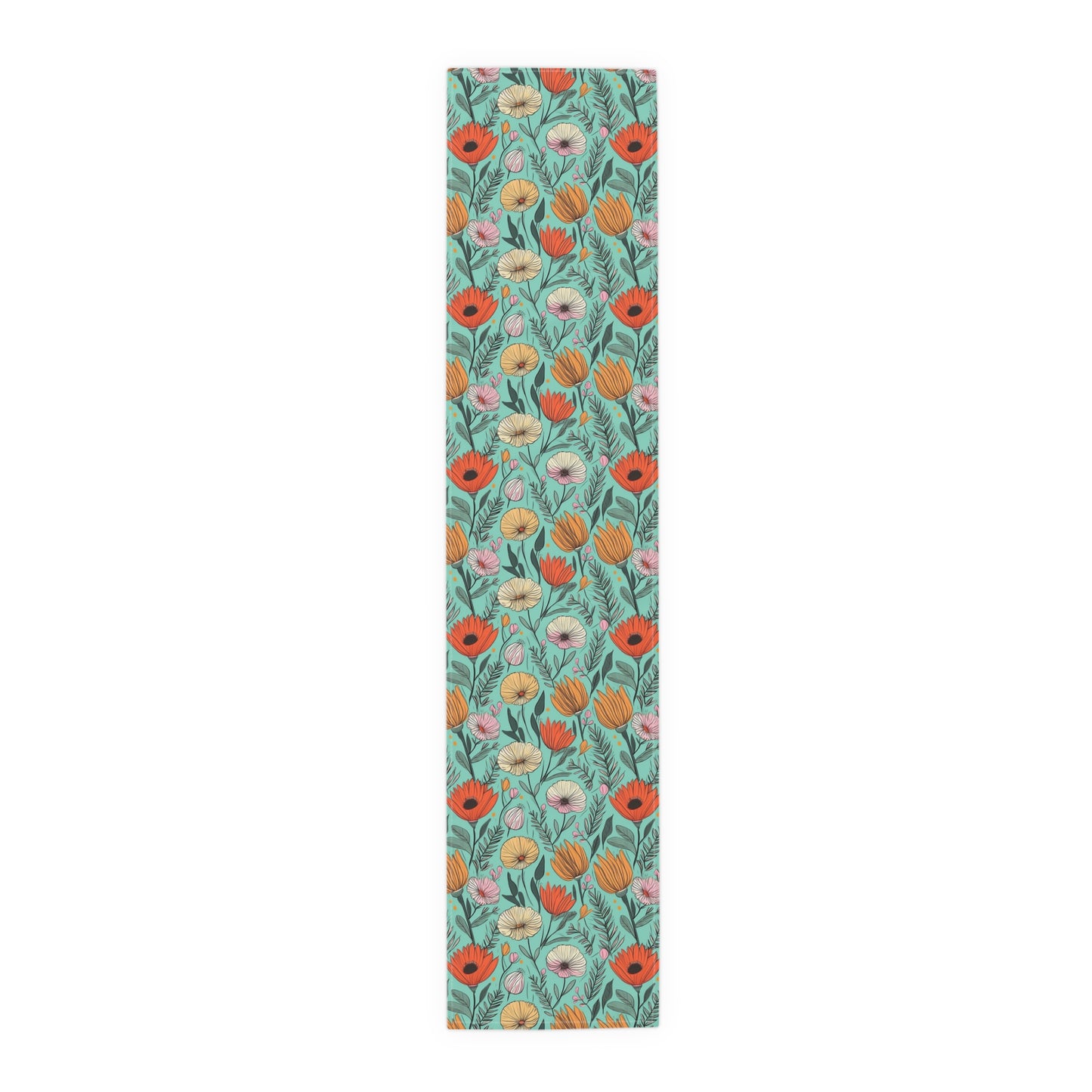 Boho Floral Table Runner - Vibrant Designs in Cotton Twill or Polyester - Ideal for Natural Home Decor