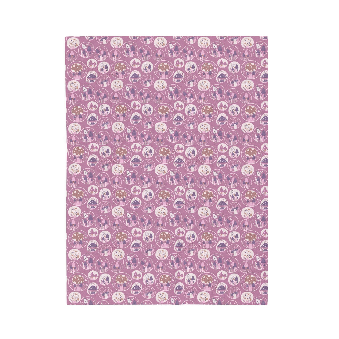 Mushroom Velveteen Plush Blanket | Soft, Whimsical, Luxurious and Comforting | Available in Multiple Sizes