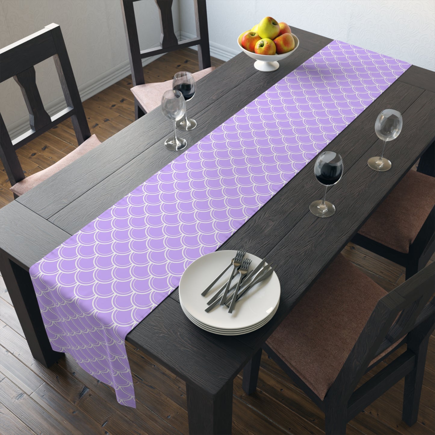 Mermaid Print Table Runner - Mystical Sea Charm, Cotton Twill or Polyester - Perfect for Enchanting Home Decor