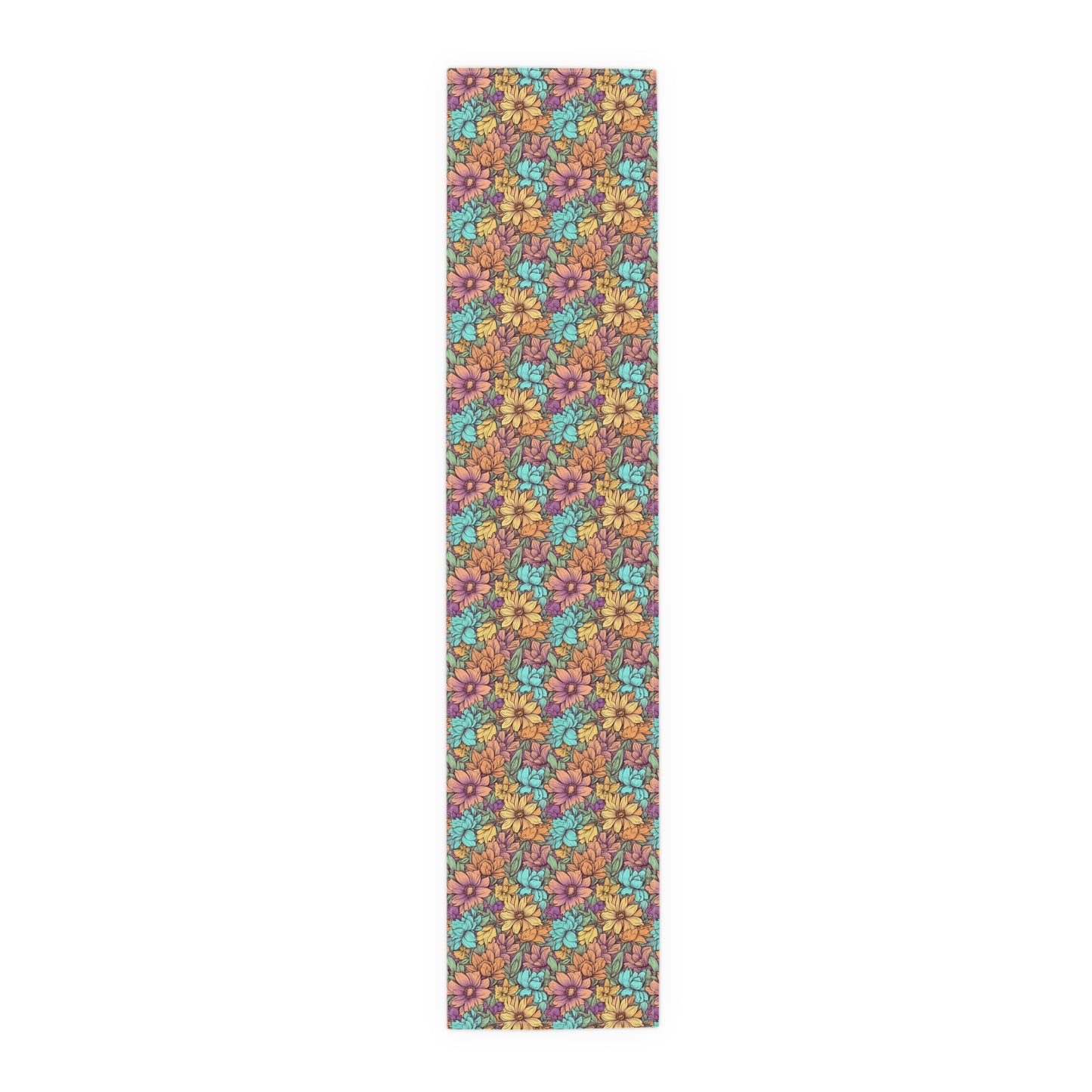 Boho Floral Table Runner - Vibrant Designs in Cotton Twill or Polyester - Ideal for Natural Home Decor