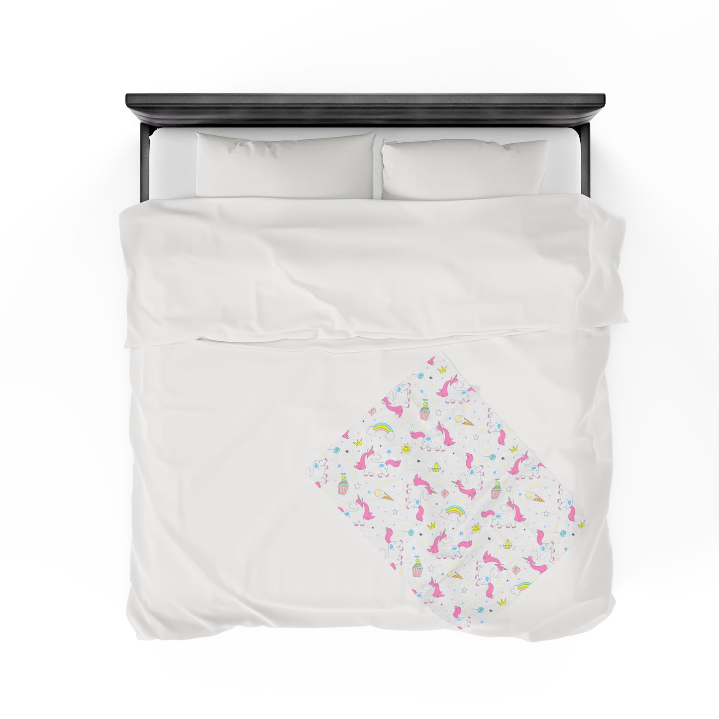 Unicorn Velveteen Plush Blanket | Soft, Magical, Luxurious and Comforting | Available in Multiple Sizes