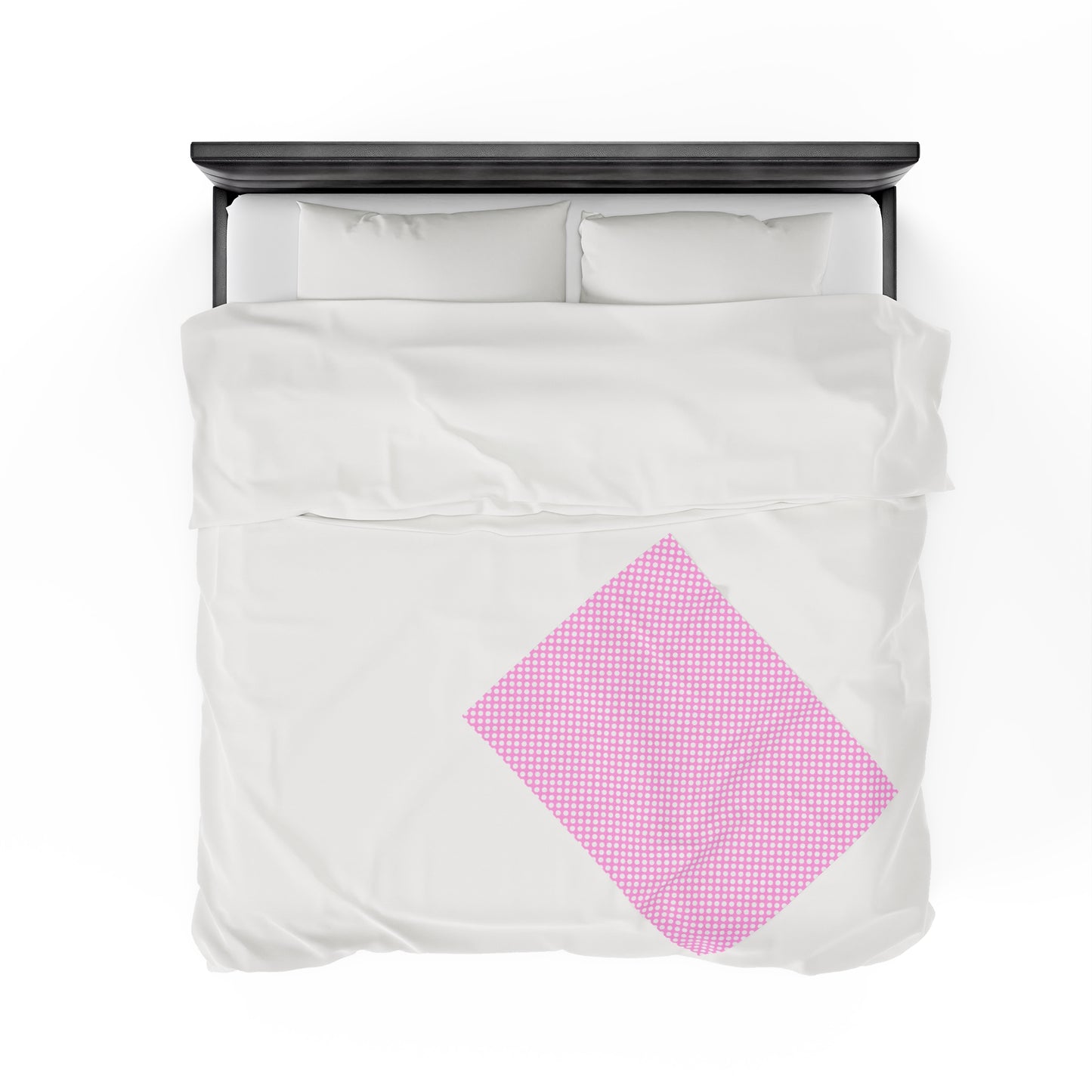 Pastel Polka Dot Velveteen Plush Blanket | Soft, Playful, Luxurious and Comforting | Available in Multiple Sizes