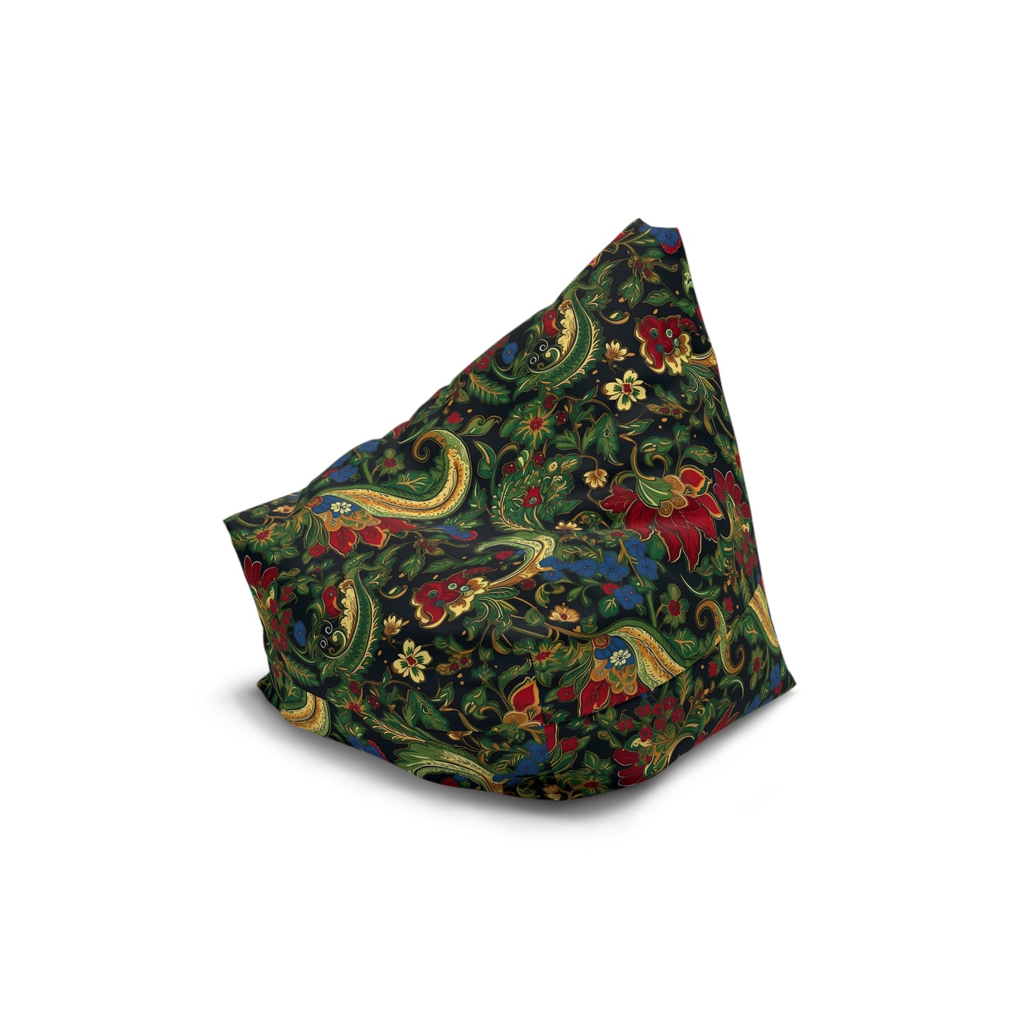 Chinoiserie Bean Bag Chair Cover - Elegant Oriental-Inspired Polyester Slipcover with Secure Zip - Fits Various Sizes