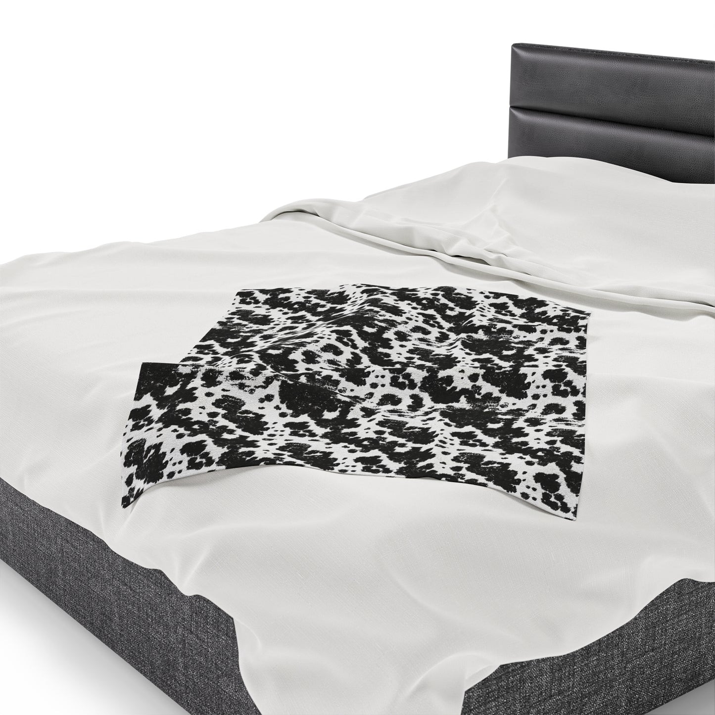 Cowhide Velveteen Plush Blanket | Soft, Rustic, Luxurious and Comforting | Available in Multiple Sizes