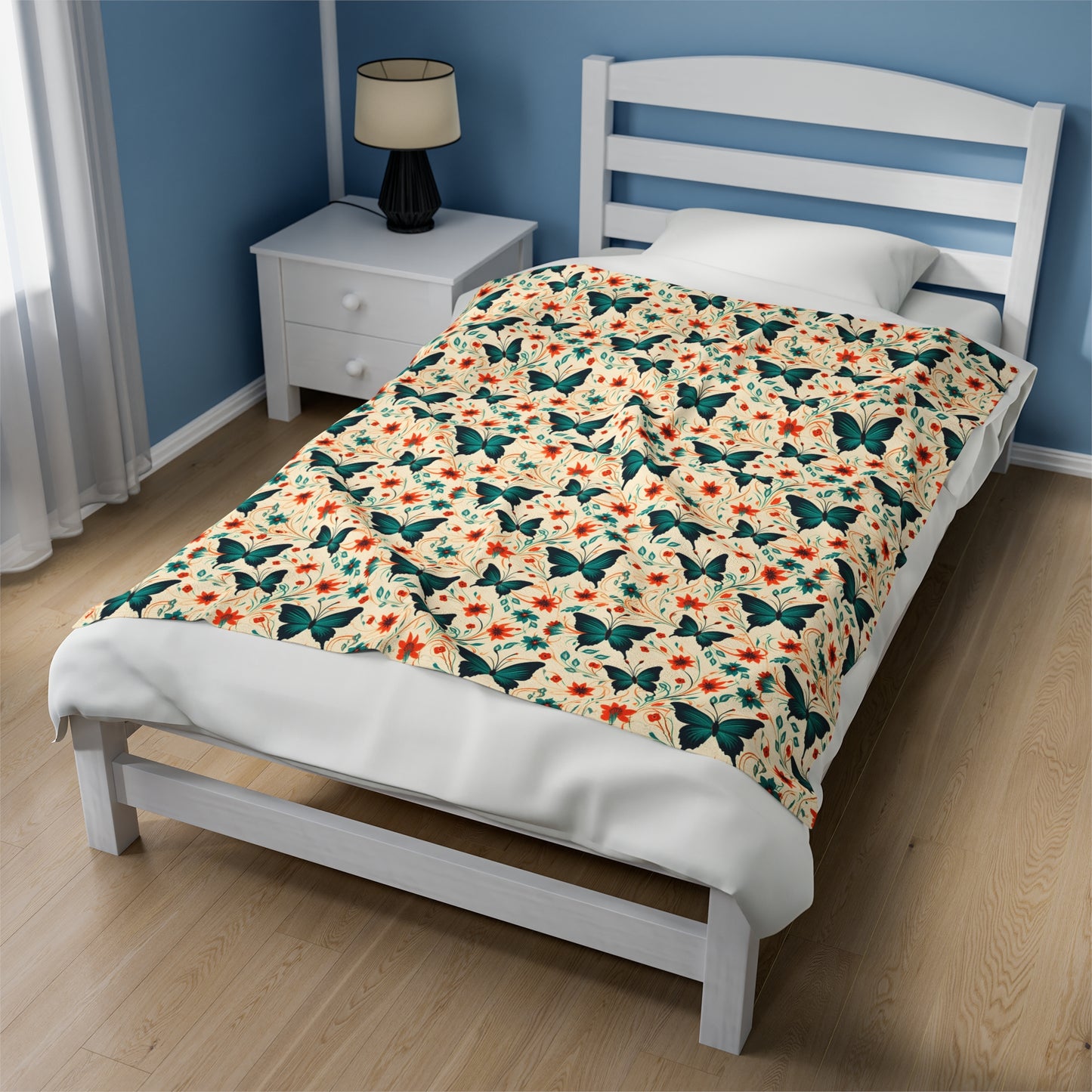 Butterfly Velveteen Plush Blanket | Soft, Luxurious, Enchanting, and Comforting | Available in Multiple Sizes