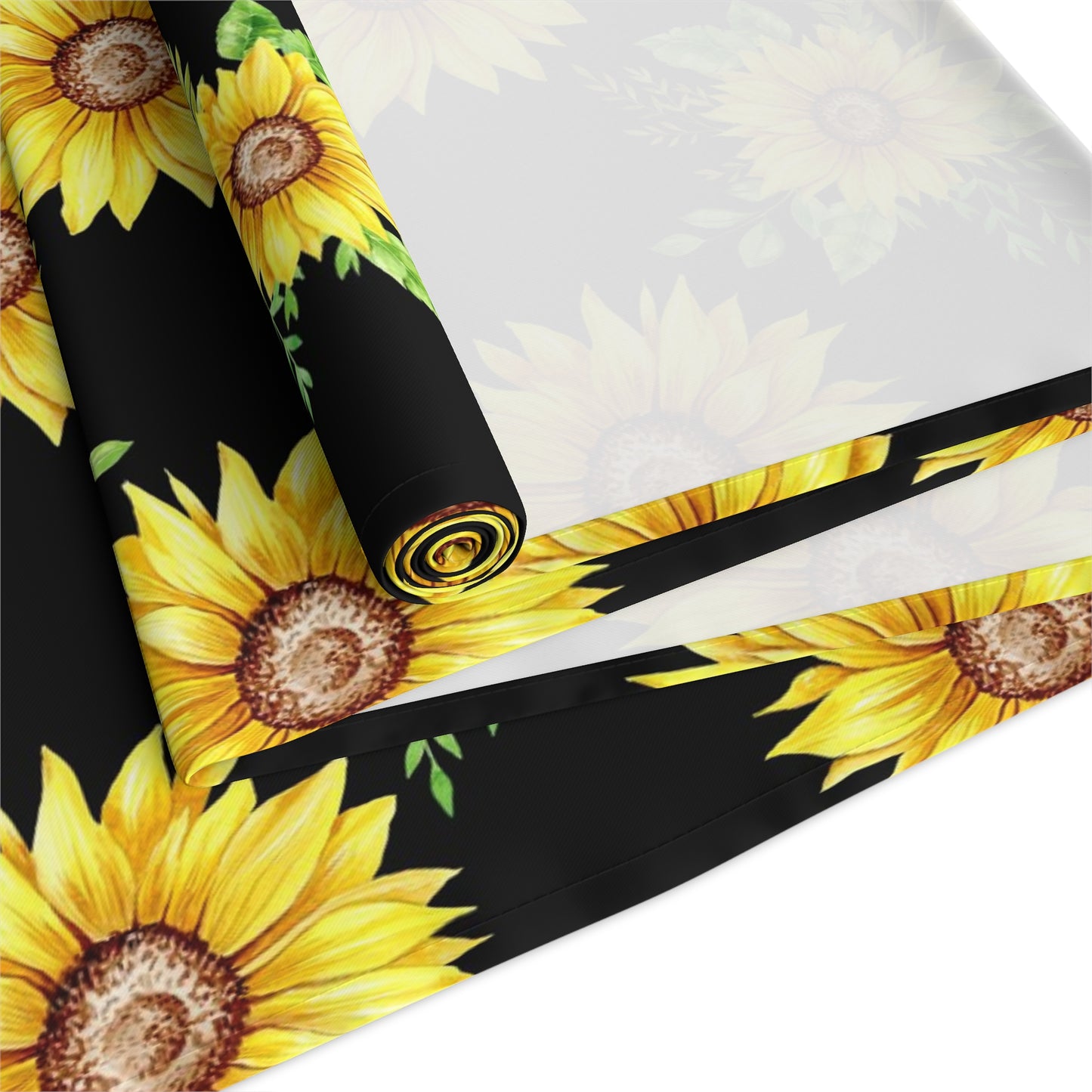 Sunflower Print Table Runner - Bright and Cheerful, Cotton Twill or Polyester - Perfect for Sunny Home Decor