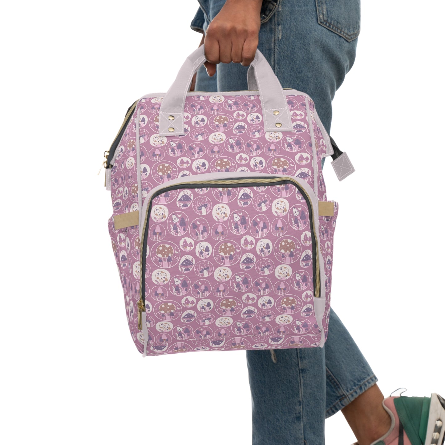 Magical Mushroom Diaper Backpack - Unique Nature-Inspired Nappy Bag for Eco-Conscious Parents, Organized & Multifunctional Baby Bag