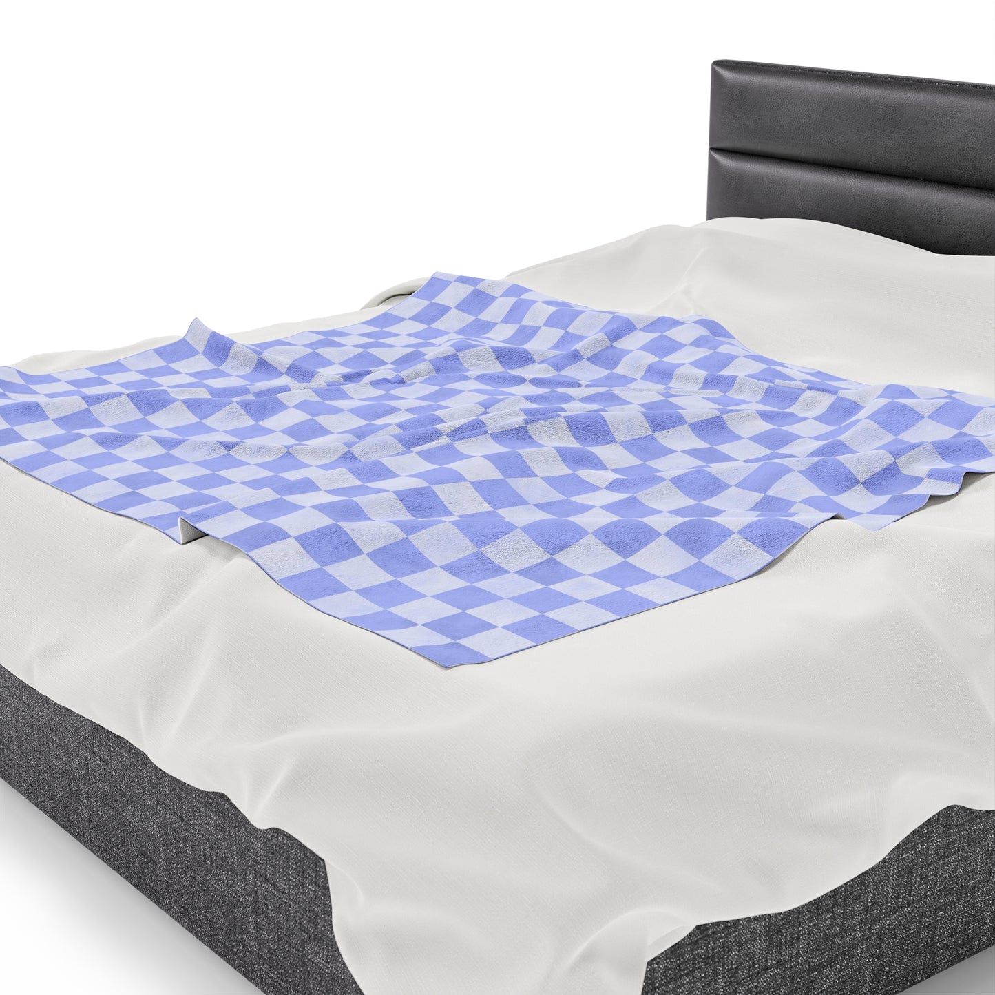 Pastel Checkers Velveteen Plush Blanket | Soft, Trendy, Luxurious and Comforting | Available in Multiple Sizes