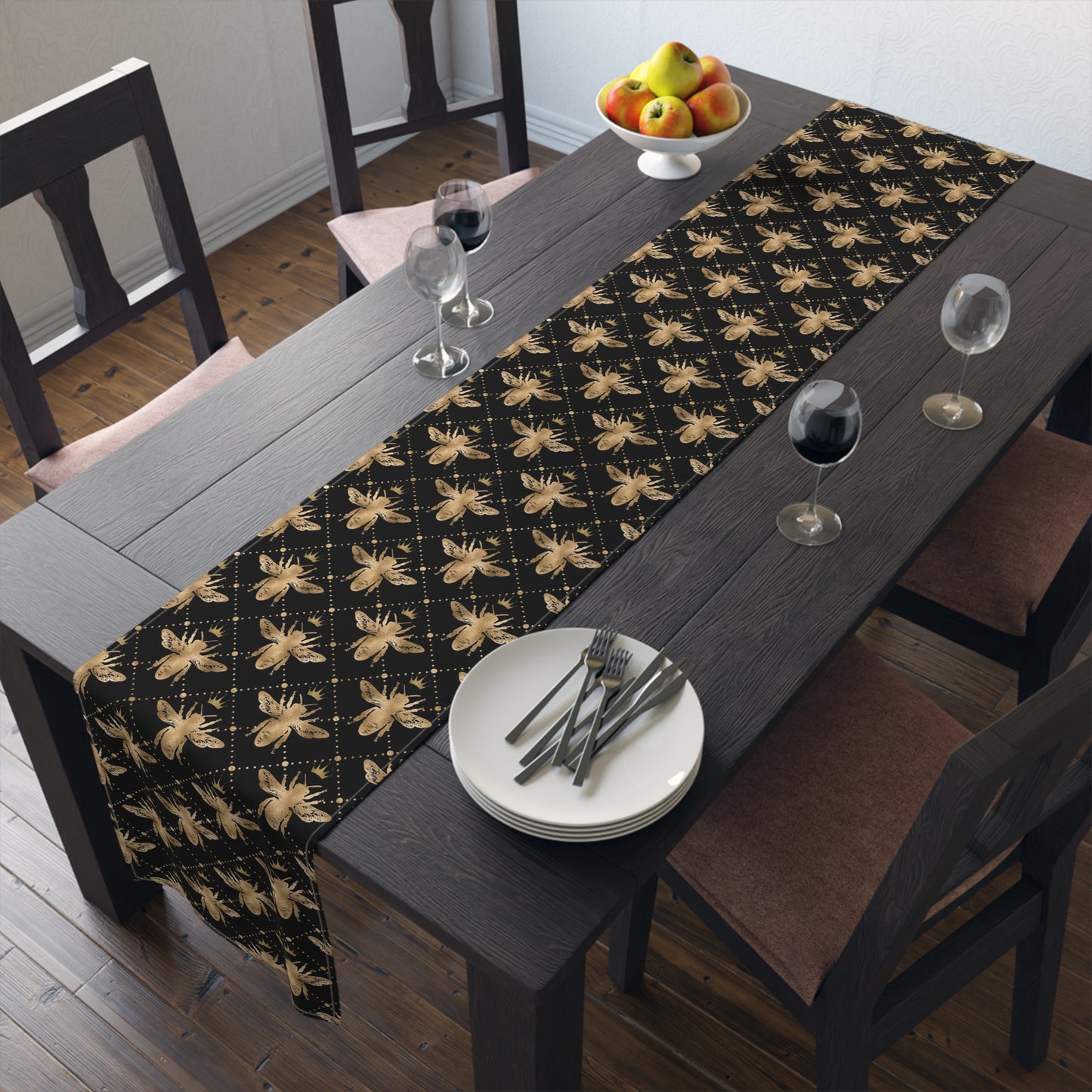 Honey Bee Print Table Runner - Buzzing with Charm - Perfect for Nature Lovers Homes